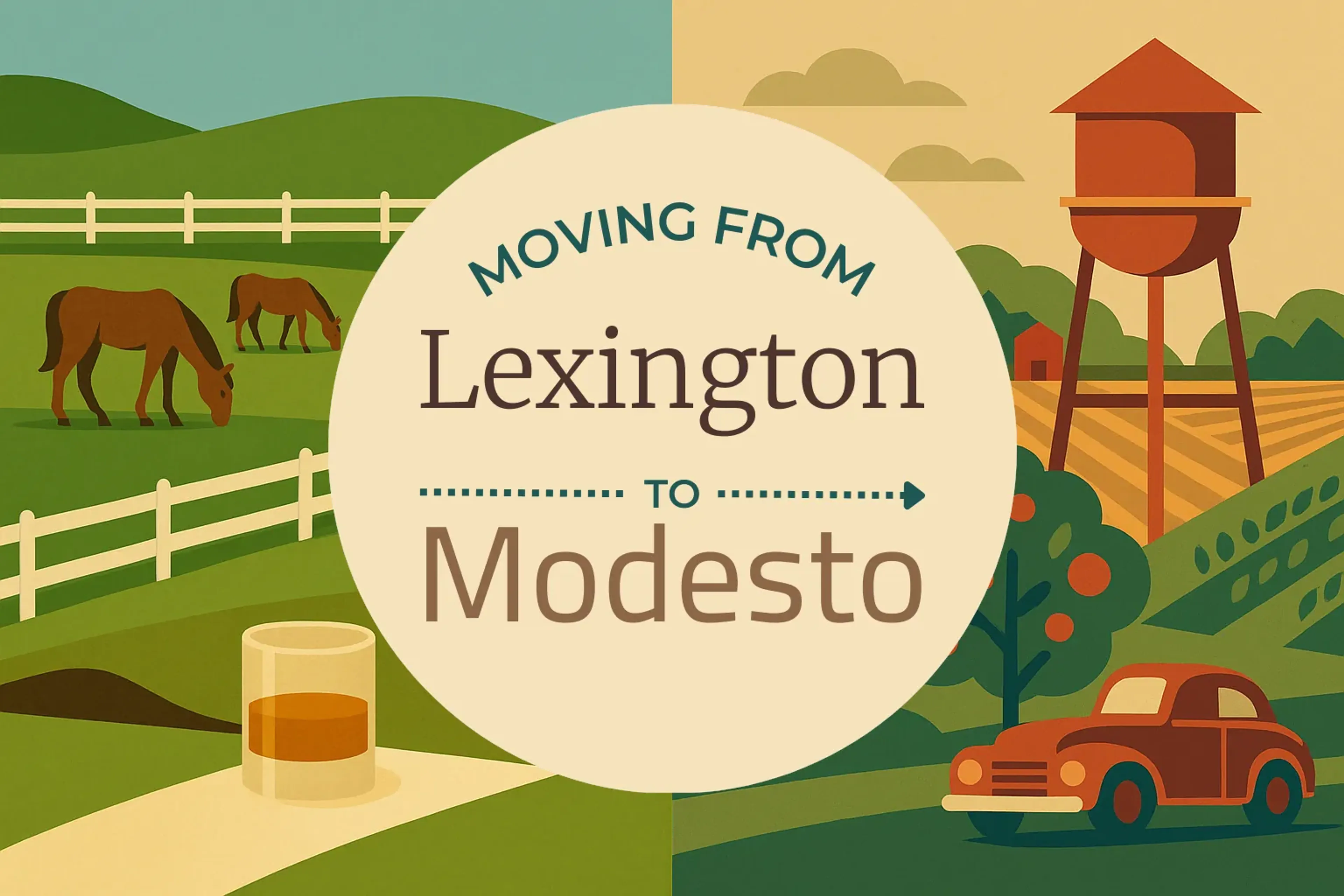 Side-by-side comparison of Lexington to Modesto moving companies