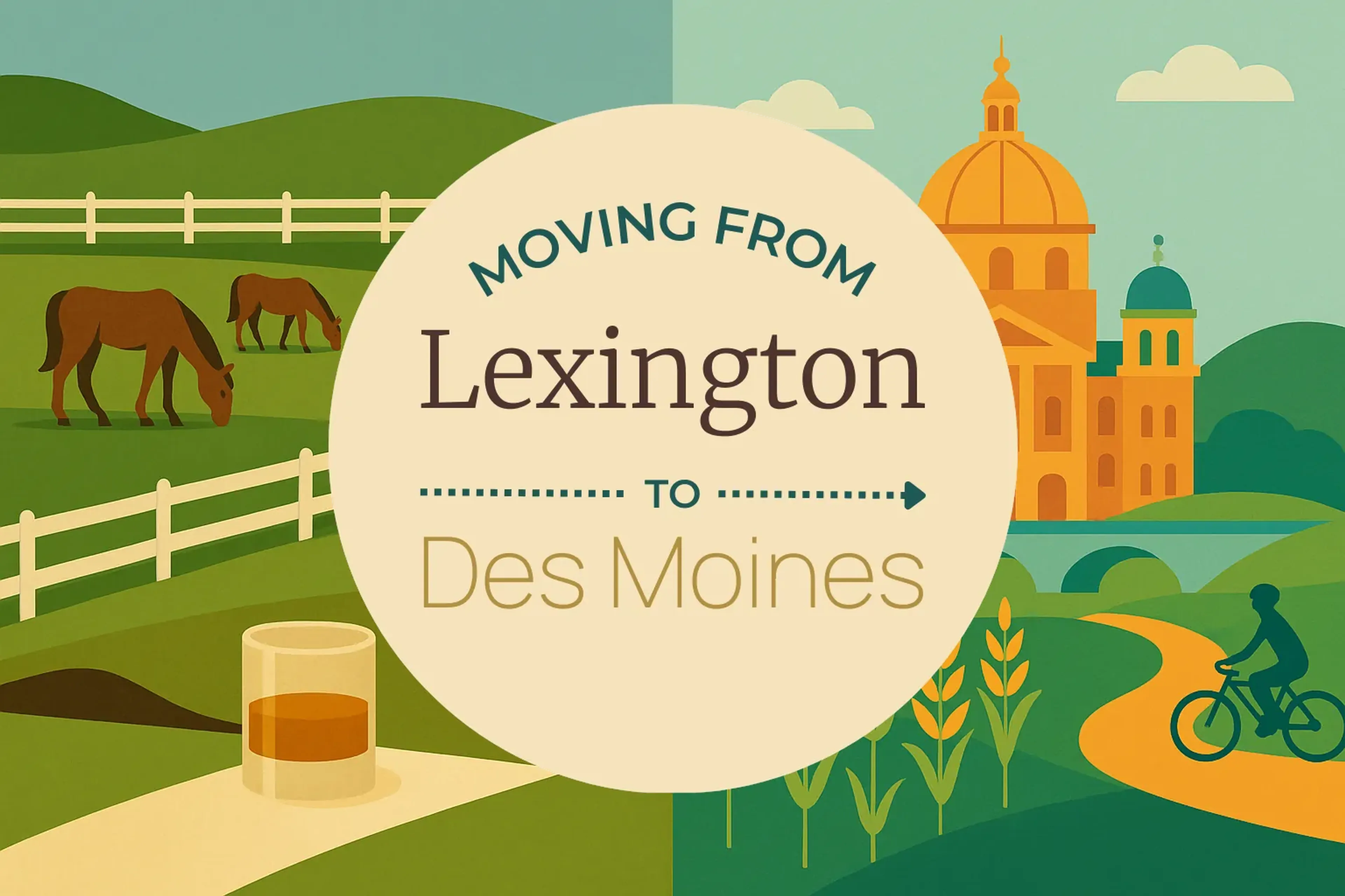 Side-by-side comparison of Lexington to Des Moines moving companies