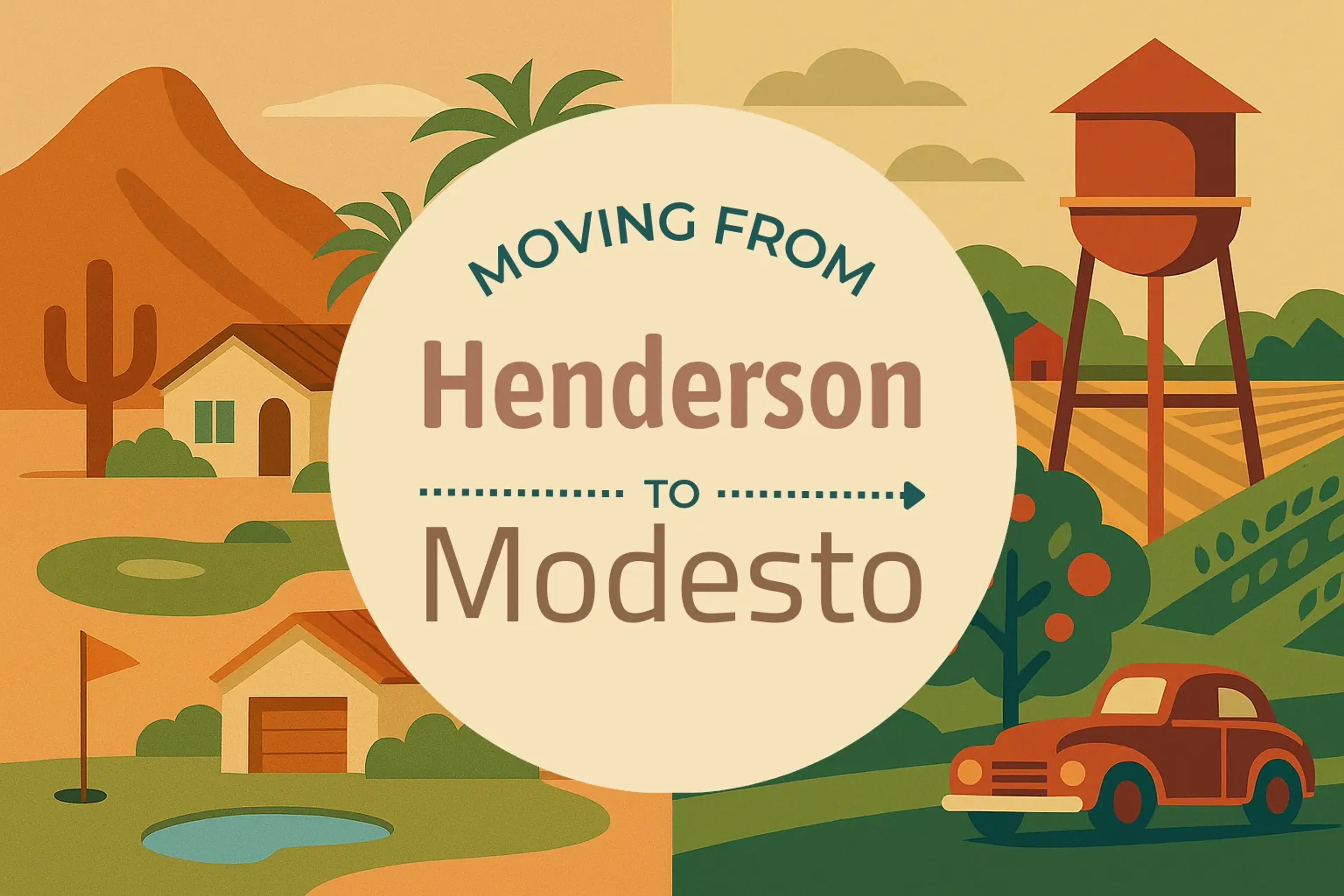 Side-by-side comparison of Henderson to Modesto moving companies