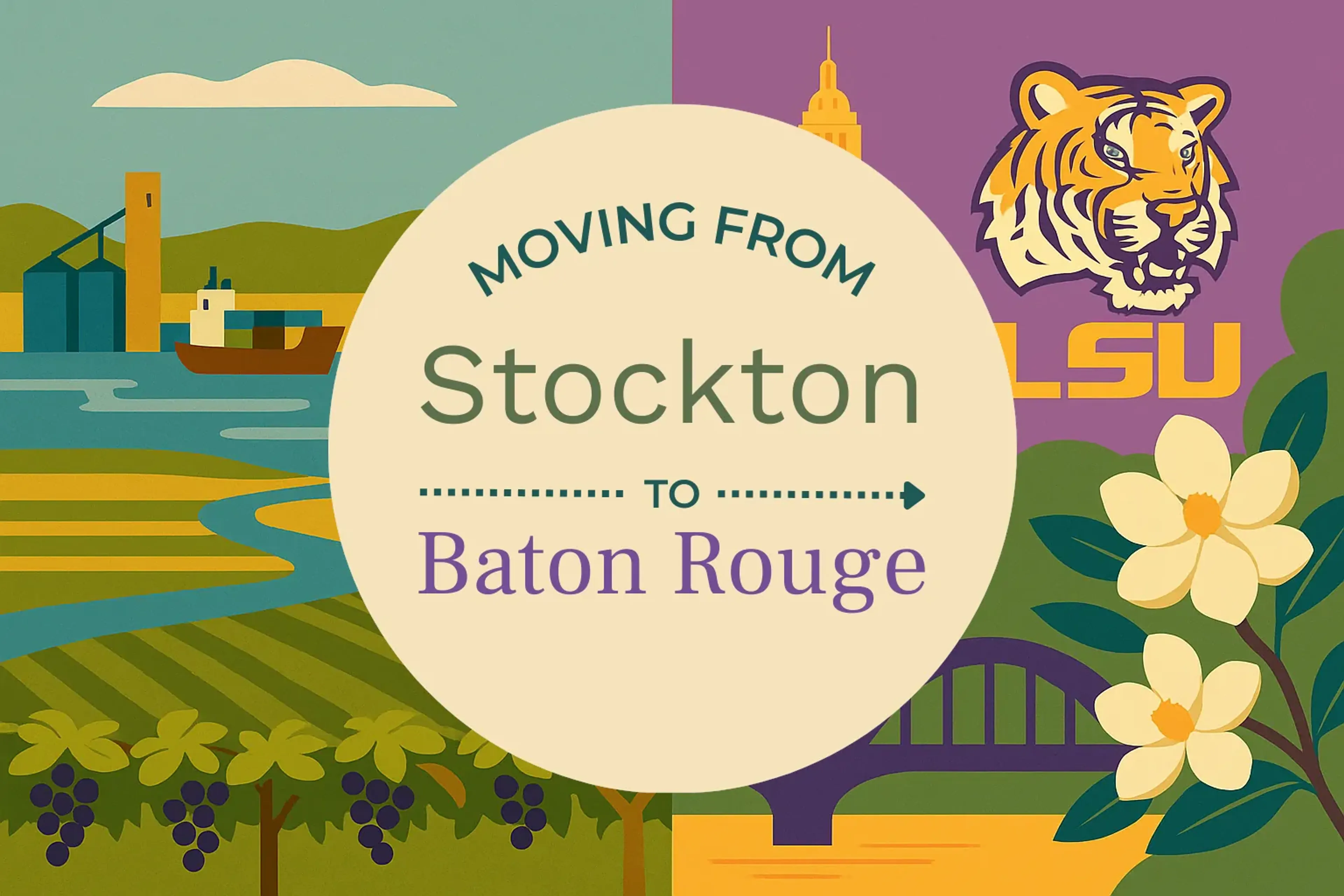 Side-by-side comparison of Stockton to Baton Rouge moving companies