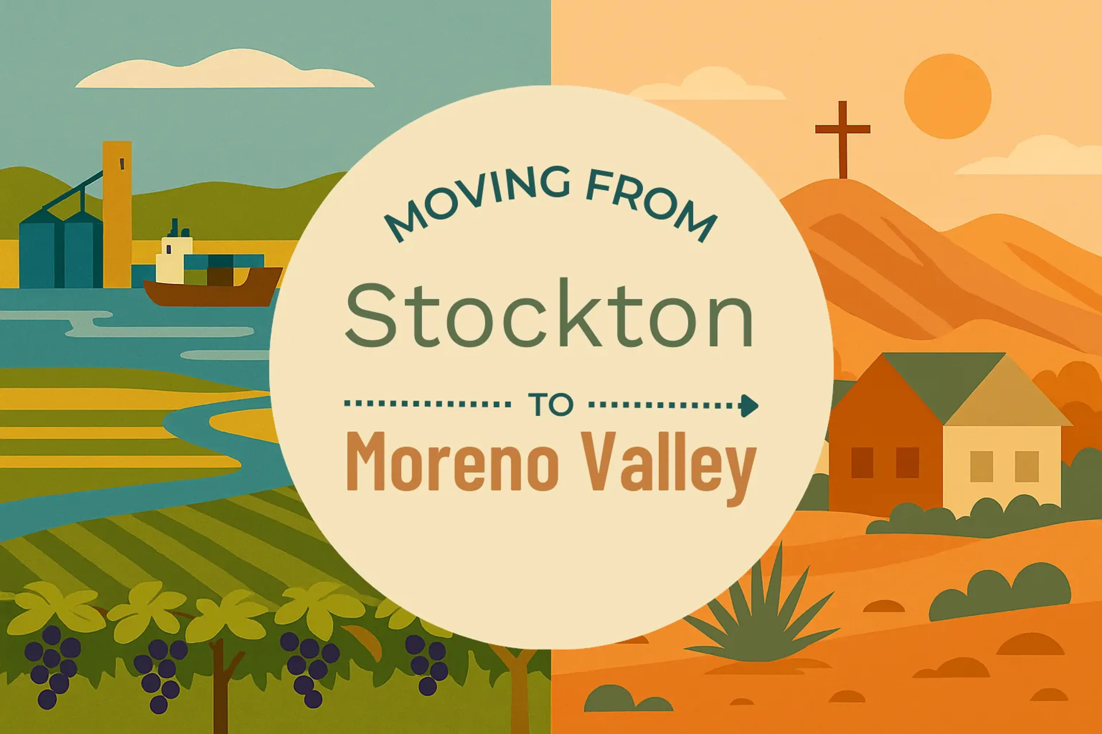 Side-by-side comparison of Stockton to Moreno Valley moving companies