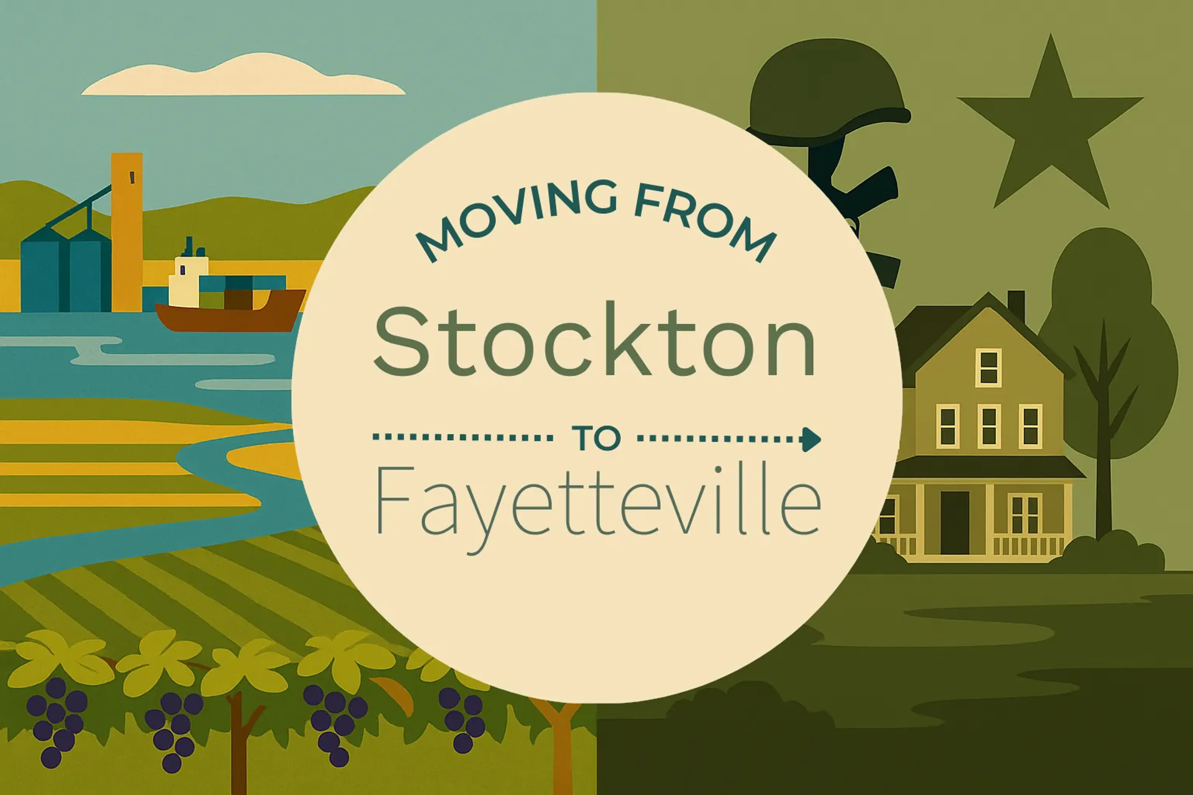 Side-by-side comparison of Stockton to Fayetteville moving companies