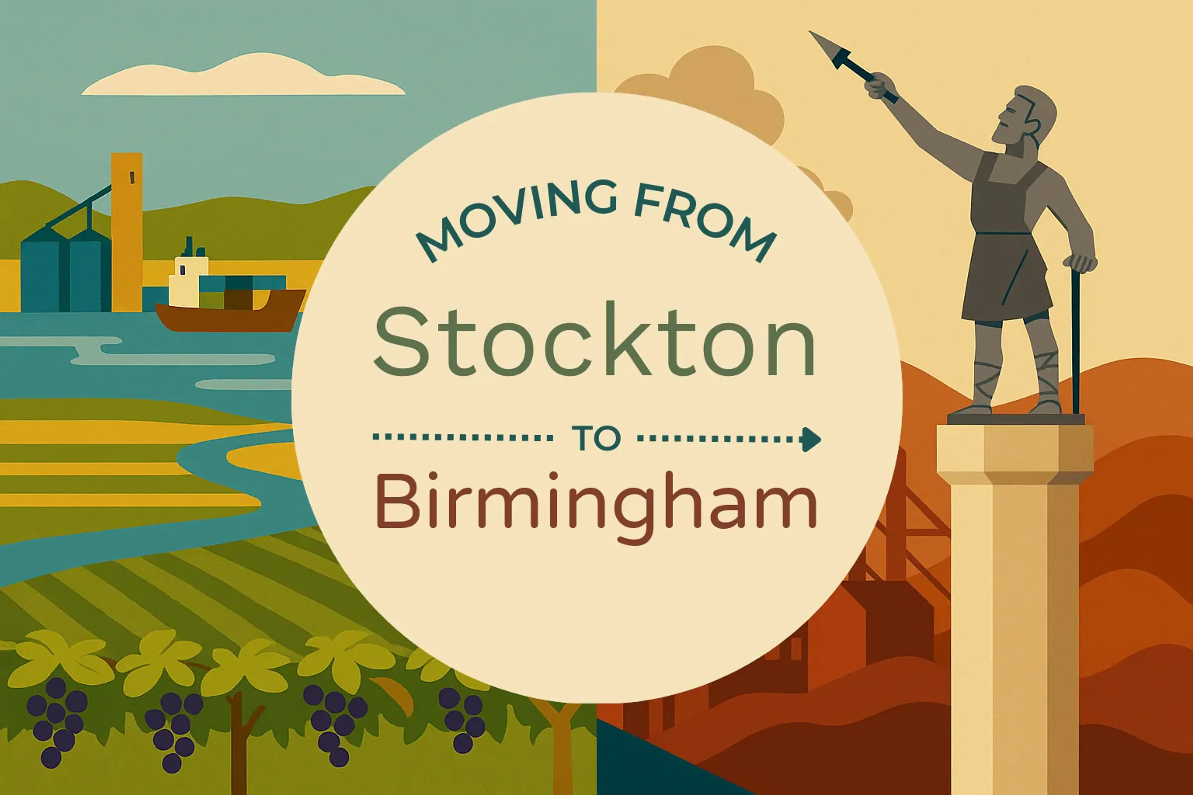 Side-by-side comparison of Stockton to Birmingham moving companies