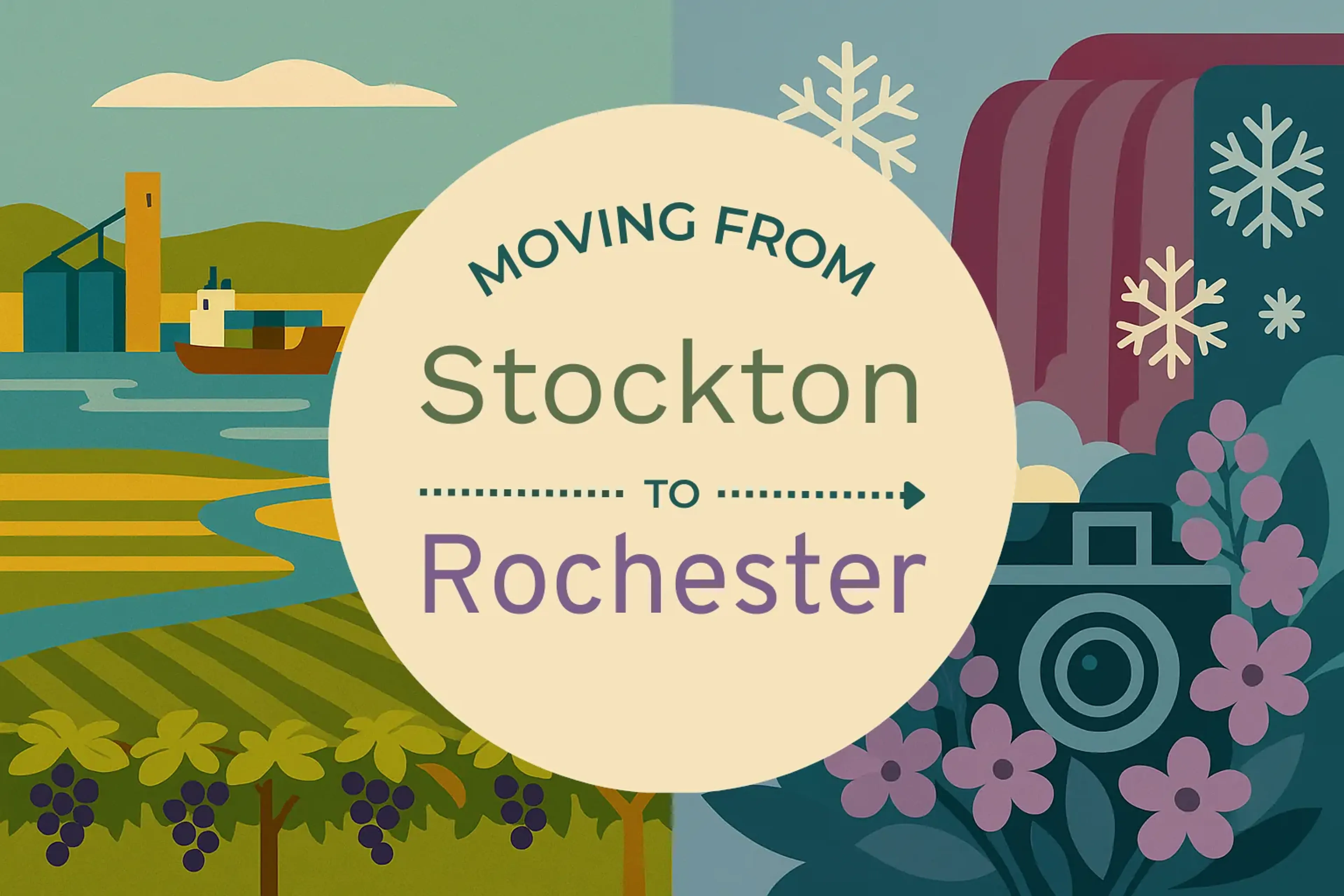Side-by-side comparison of Stockton to Rochester moving companies