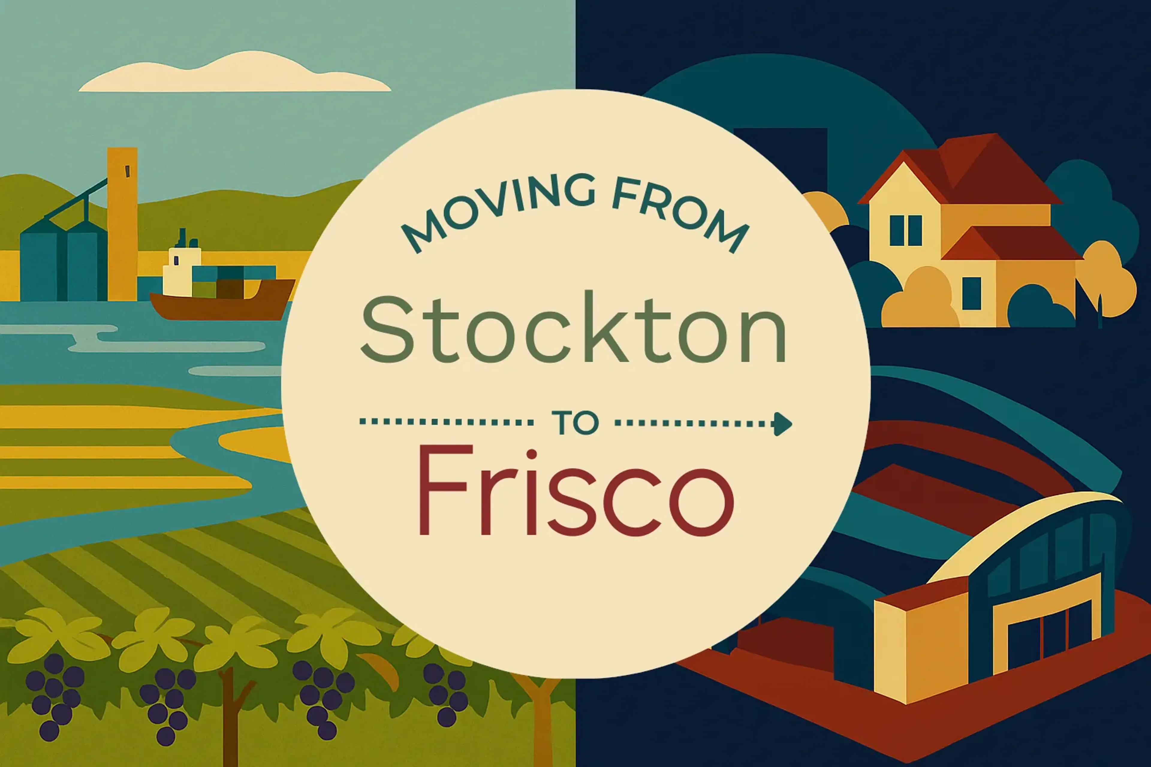 Side-by-side comparison of Stockton to Frisco moving companies