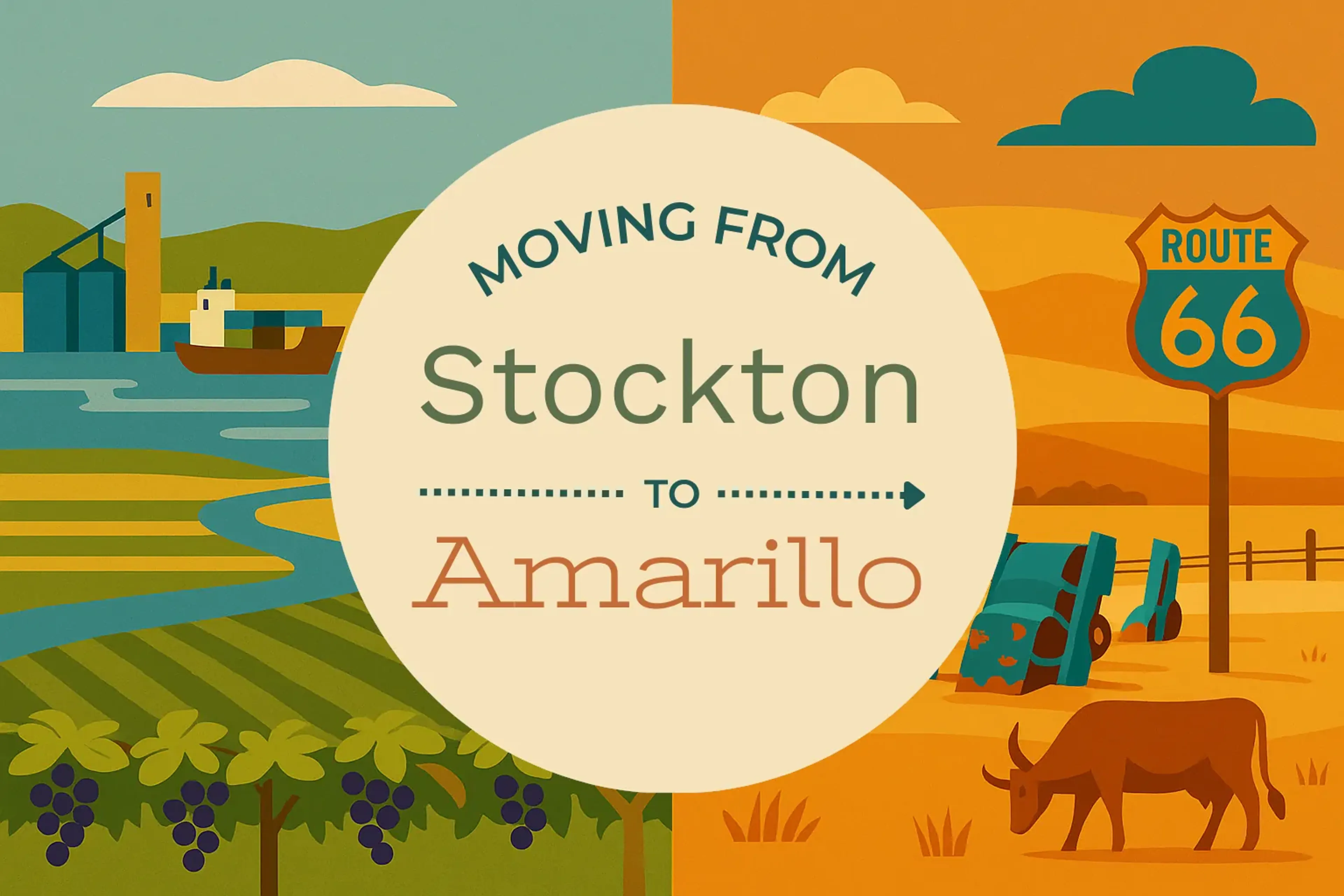 Side-by-side comparison of Stockton to Amarillo moving companies