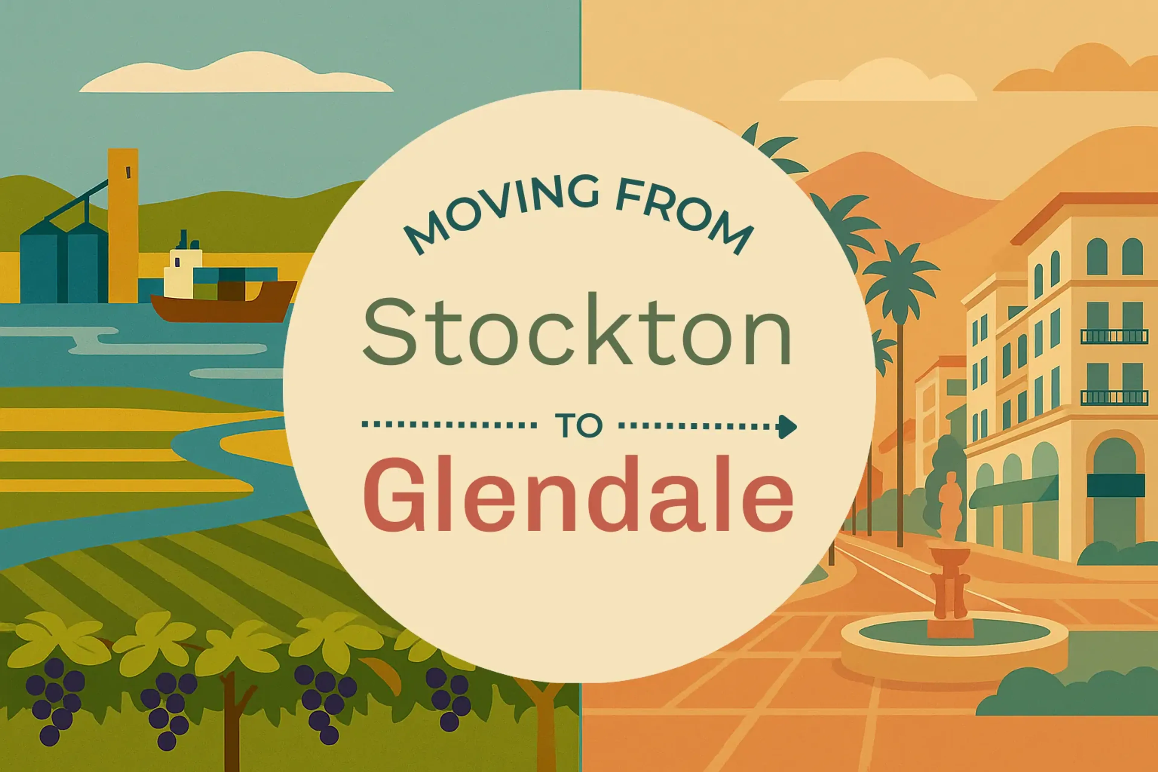 Side-by-side comparison of Stockton to Glendale moving companies