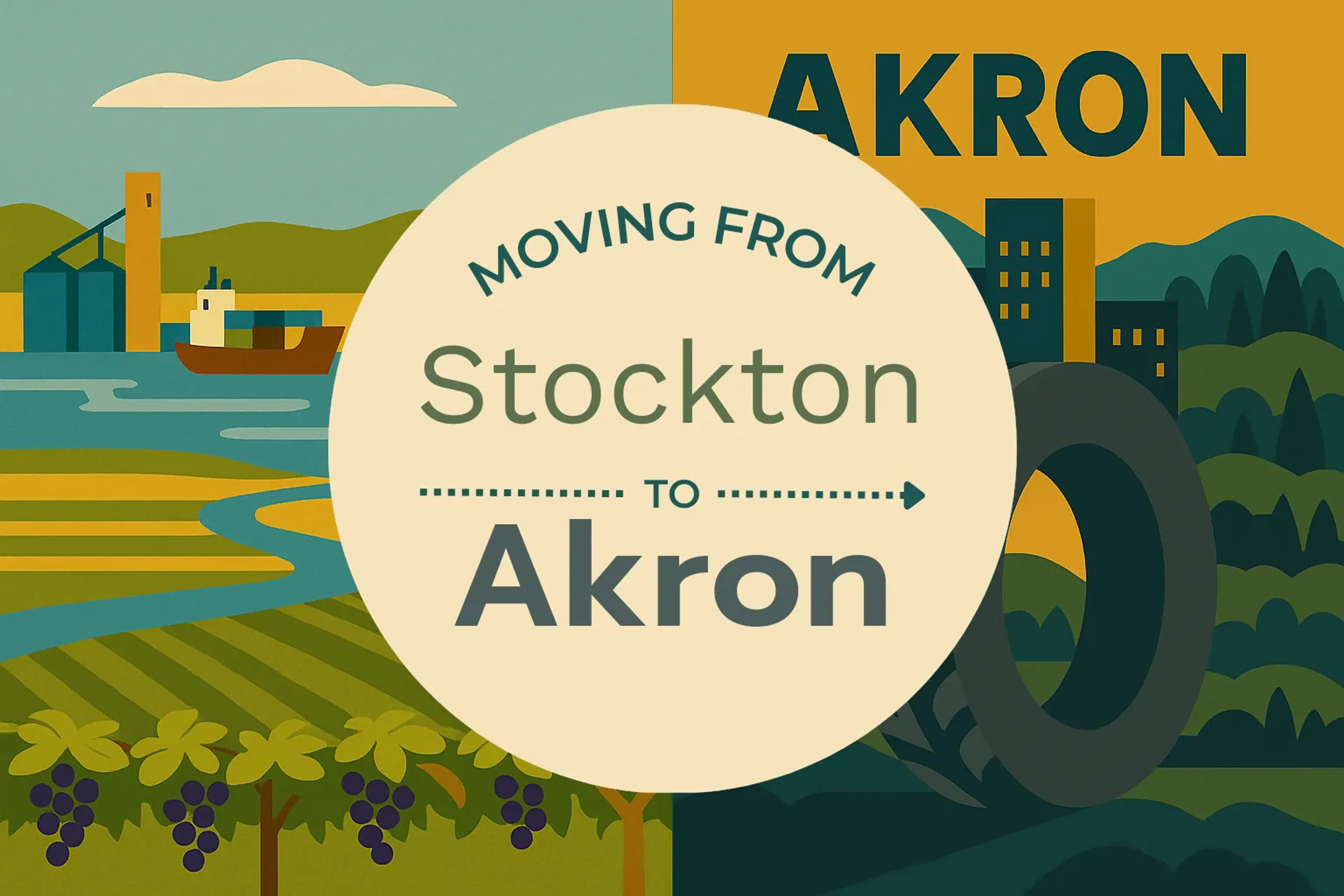 Side-by-side comparison of Stockton to Akron moving companies