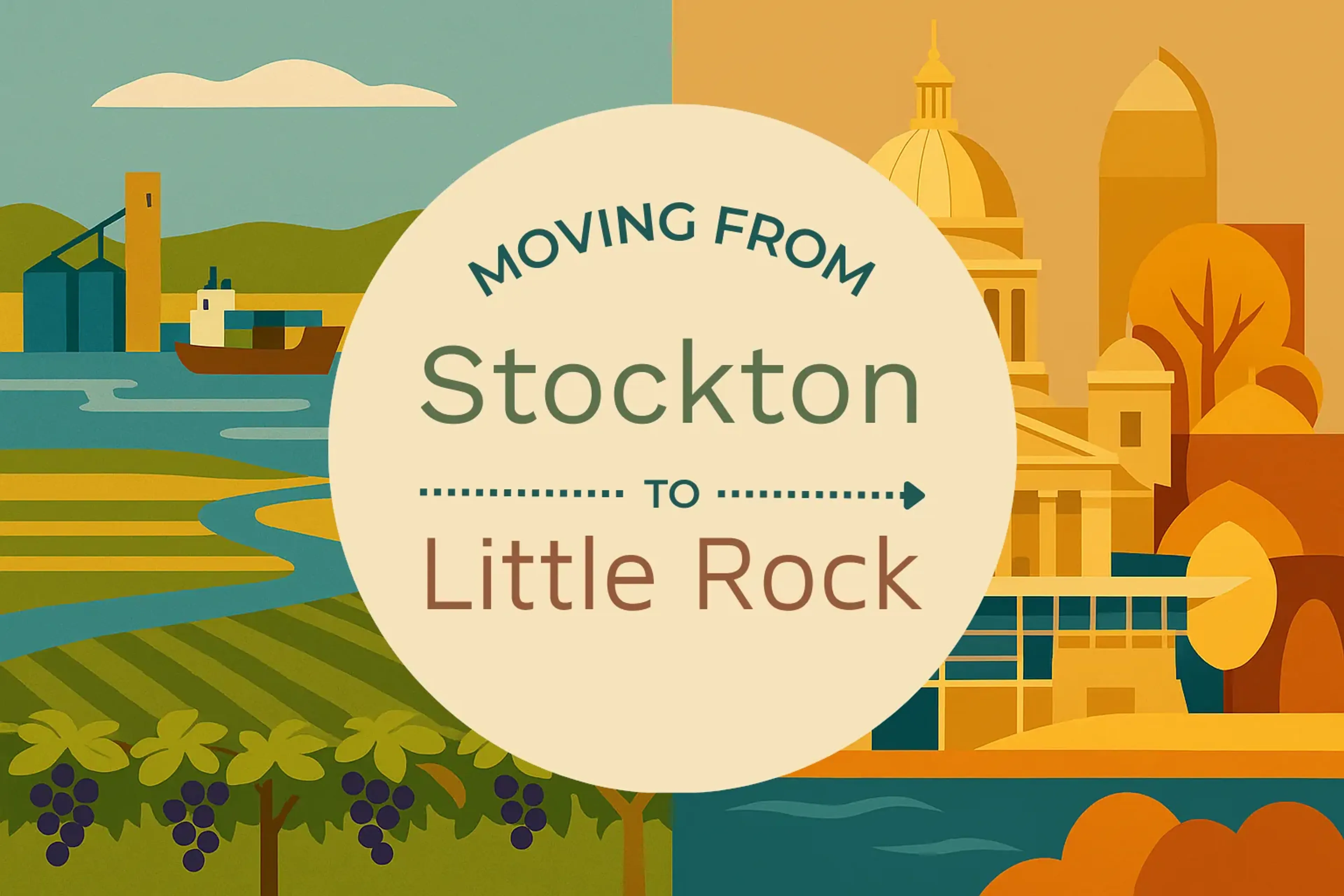 Side-by-side comparison of Stockton to Little Rock moving companies