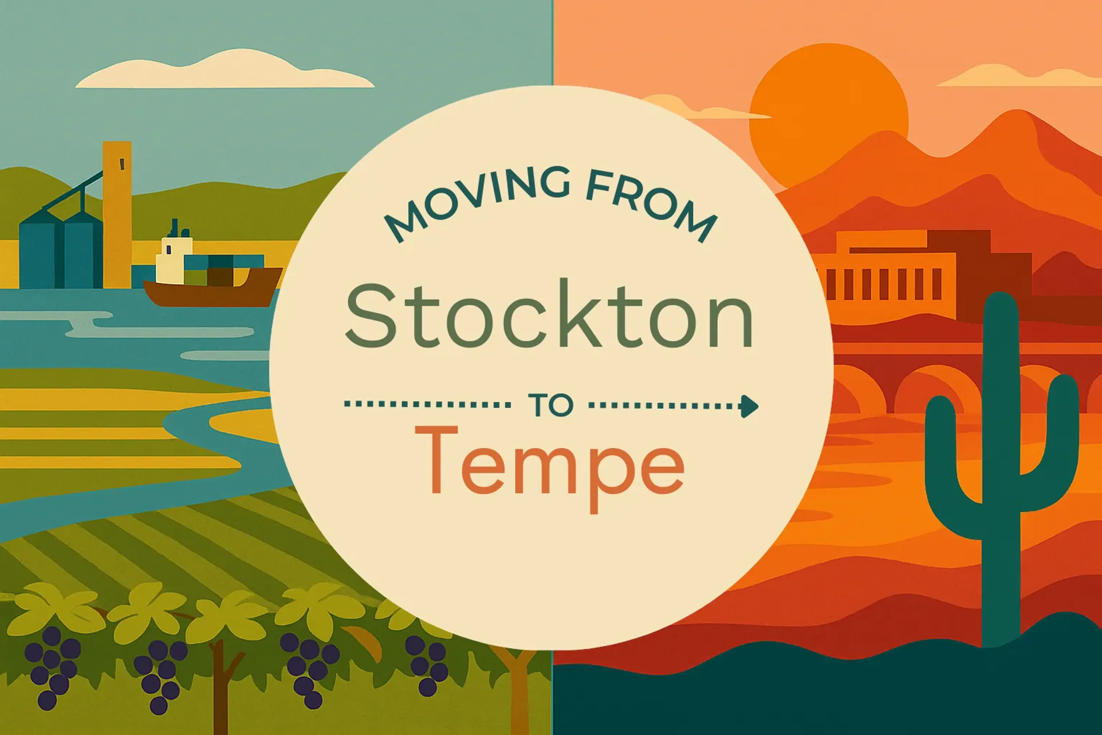 Side-by-side comparison of Stockton to Tempe moving companies