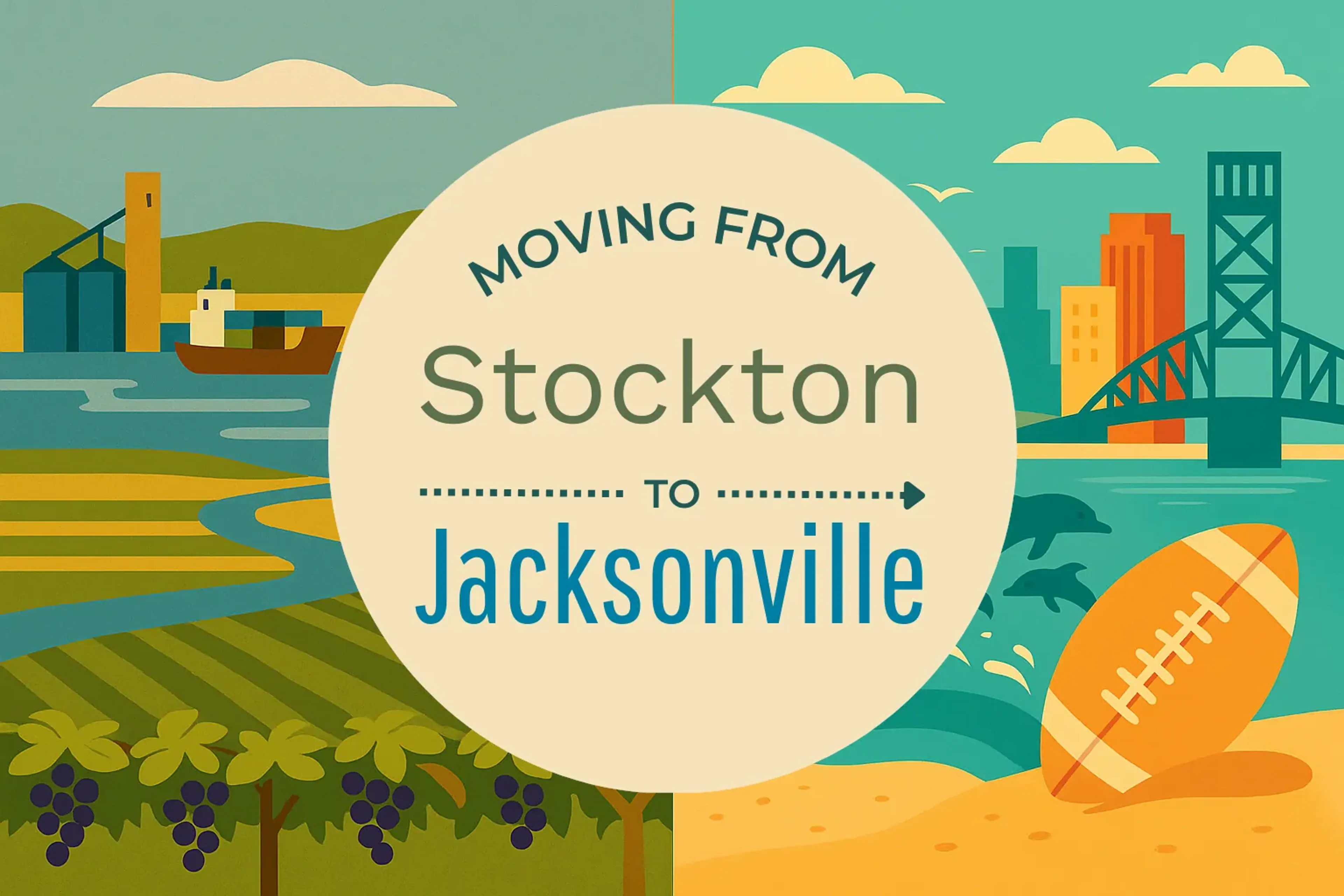 Side-by-side comparison of Stockton to Jacksonville moving companies