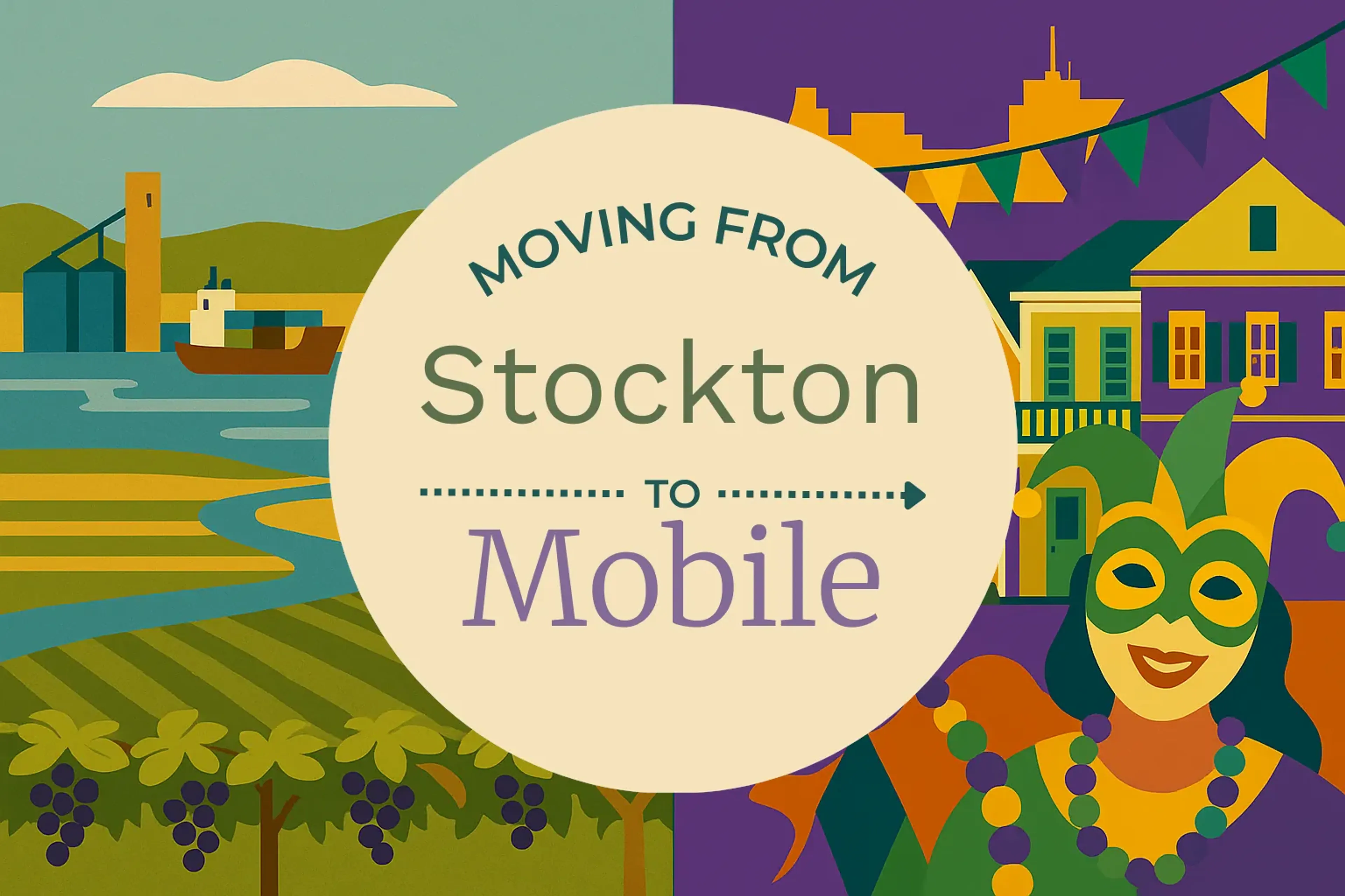 Side-by-side comparison of Stockton to Mobile moving companies