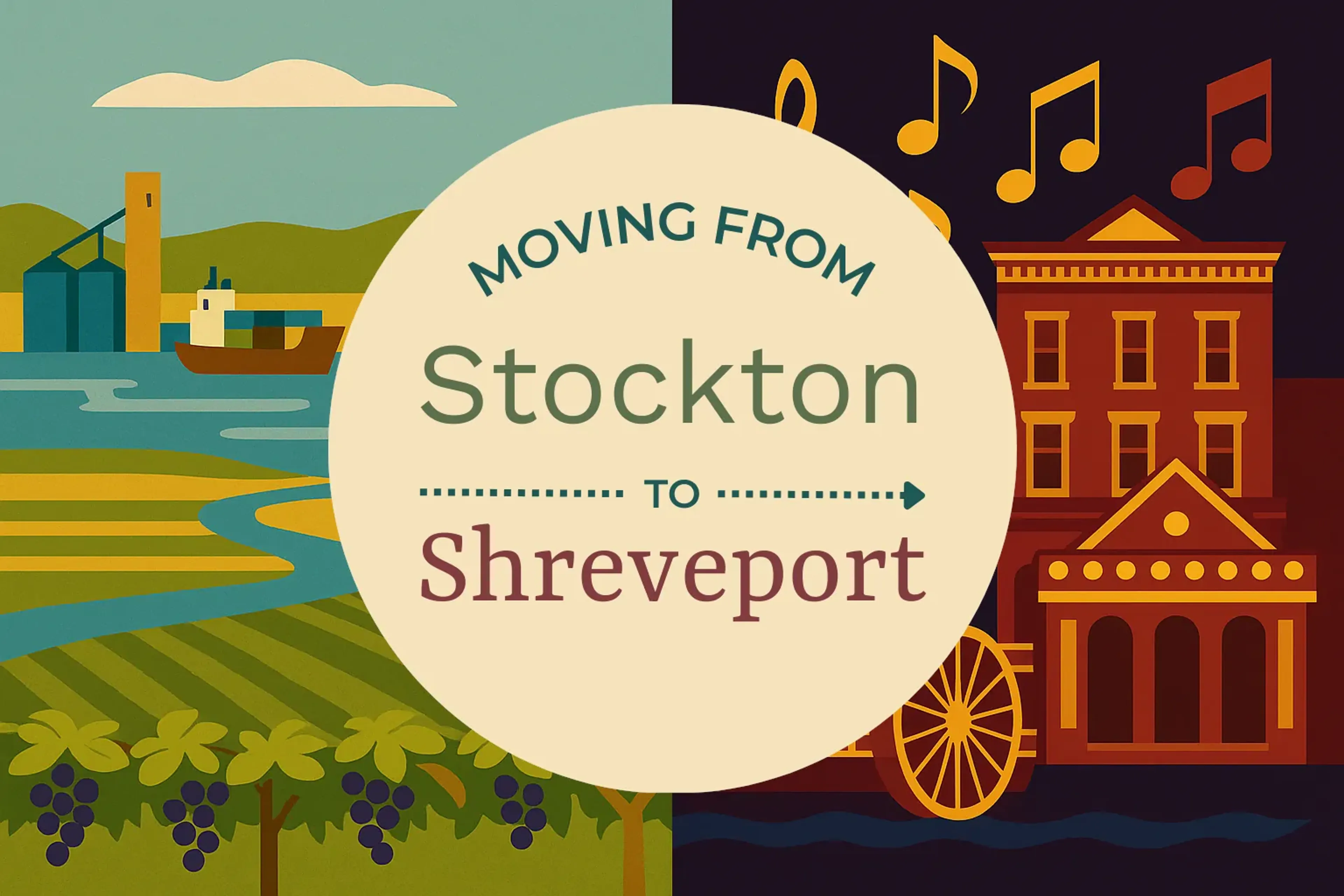 Side-by-side comparison of Stockton to Shreveport moving companies