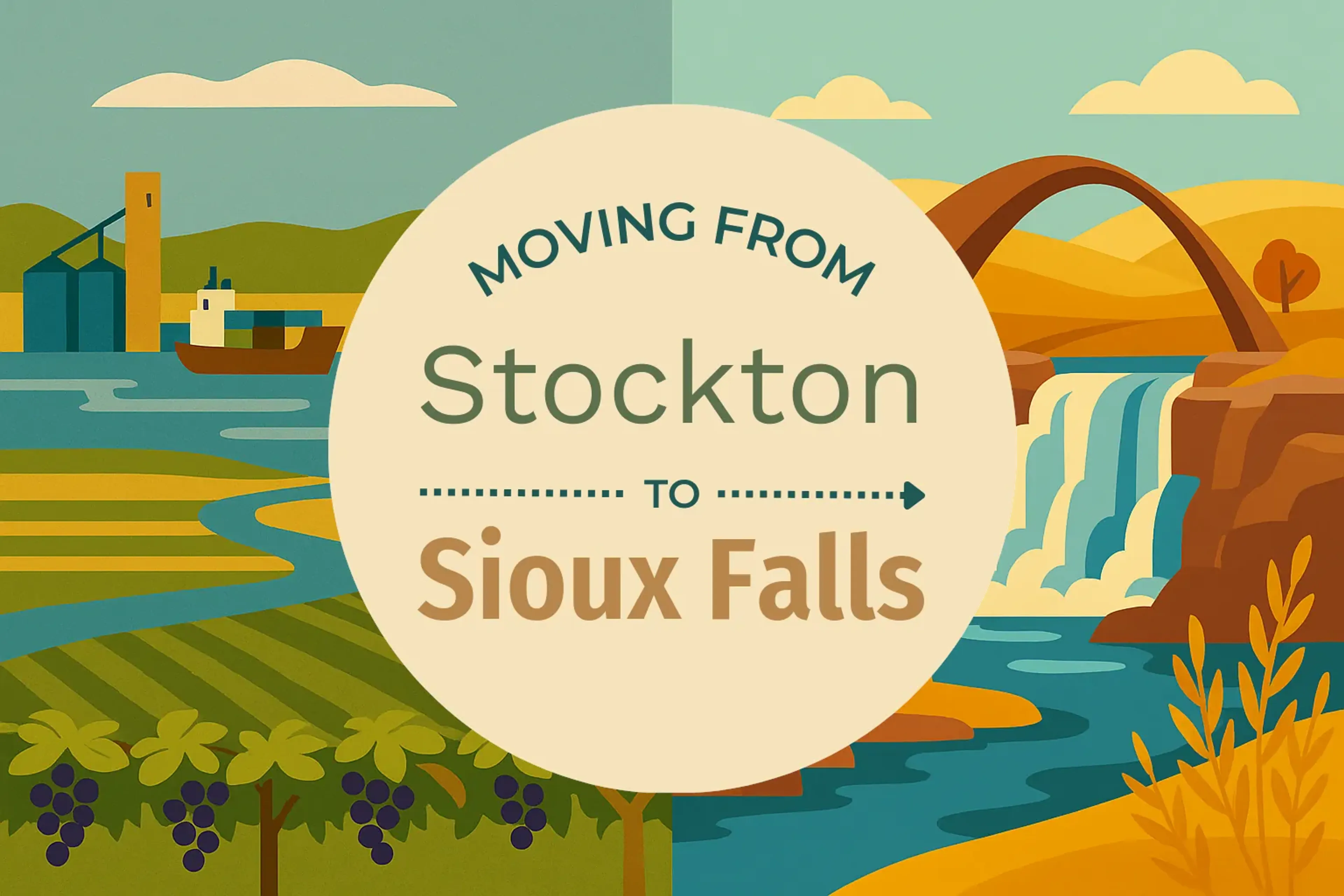 Side-by-side comparison of Stockton to Sioux Falls moving companies