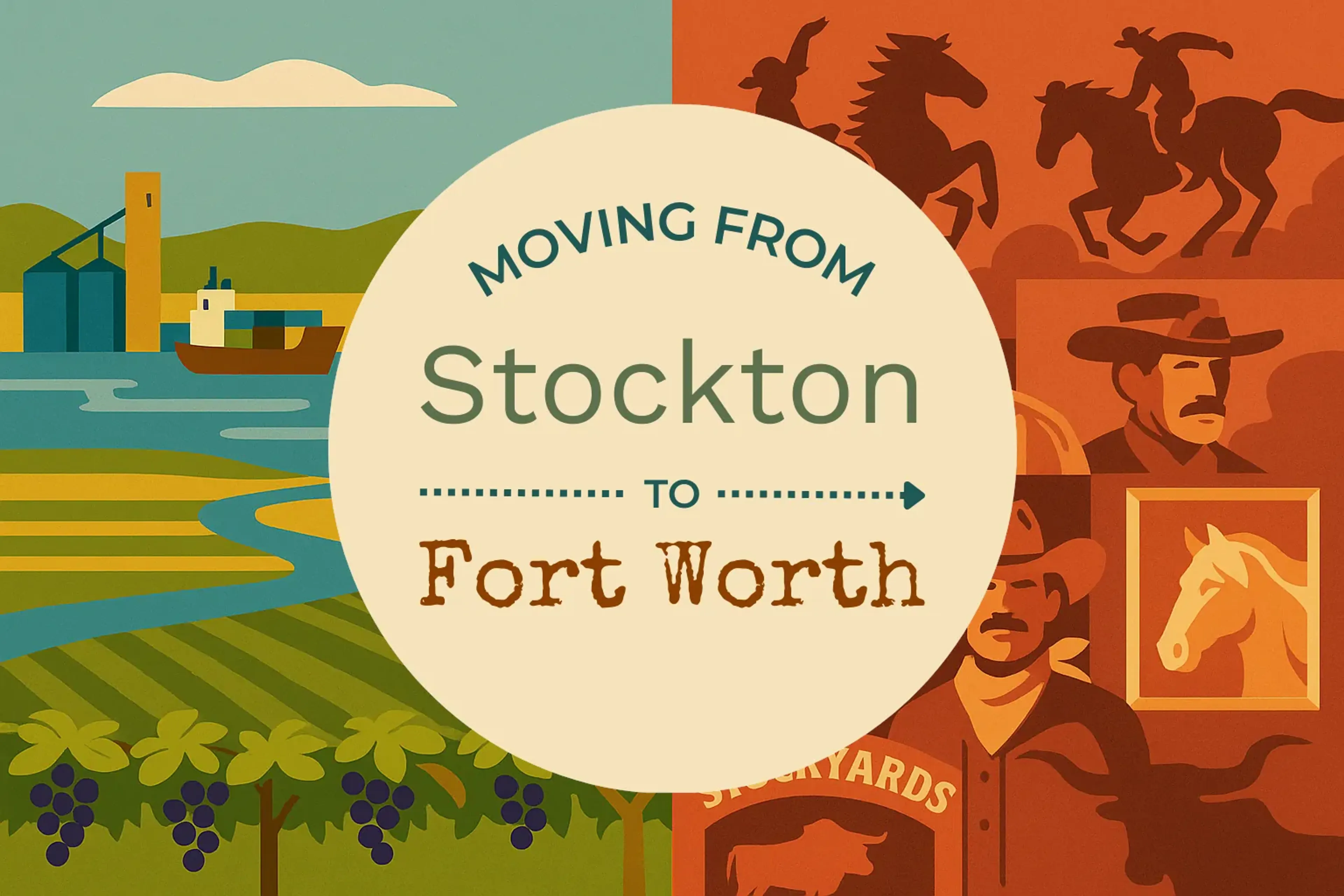 Side-by-side comparison of Stockton to Fort Worth moving companies