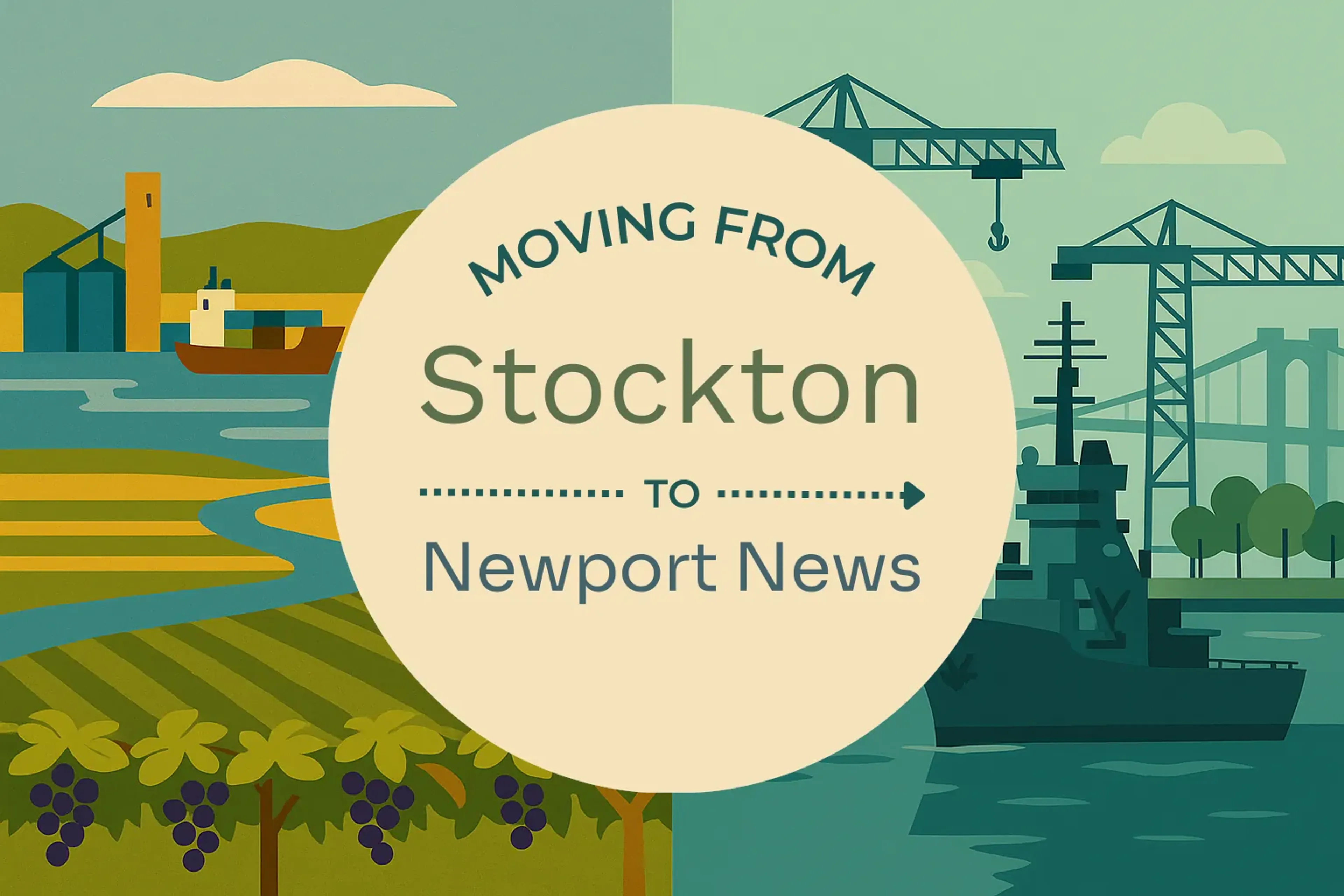 Side-by-side comparison of Stockton to Newport News moving companies