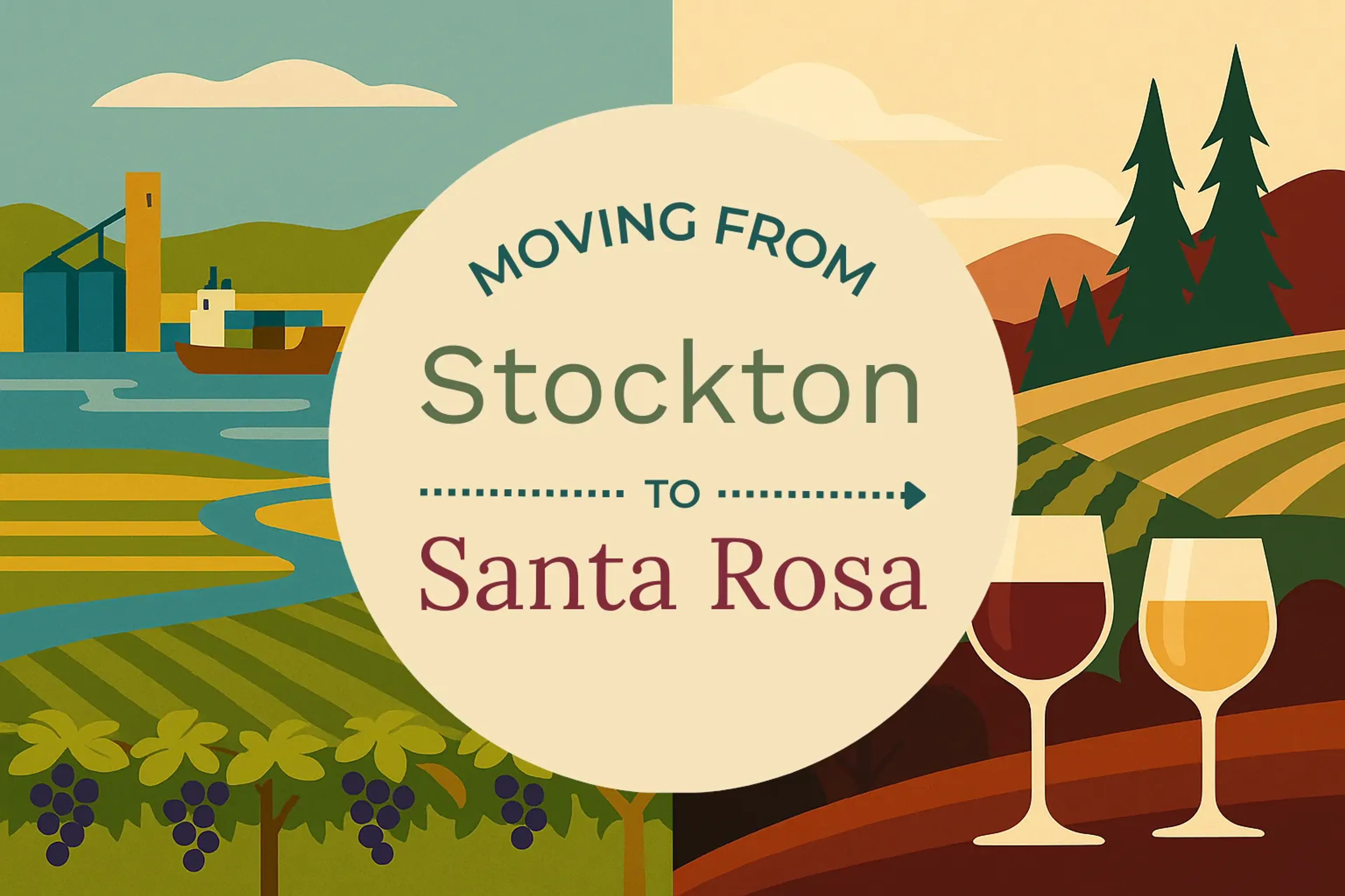 Side-by-side comparison of Stockton to Santa Rosa moving companies