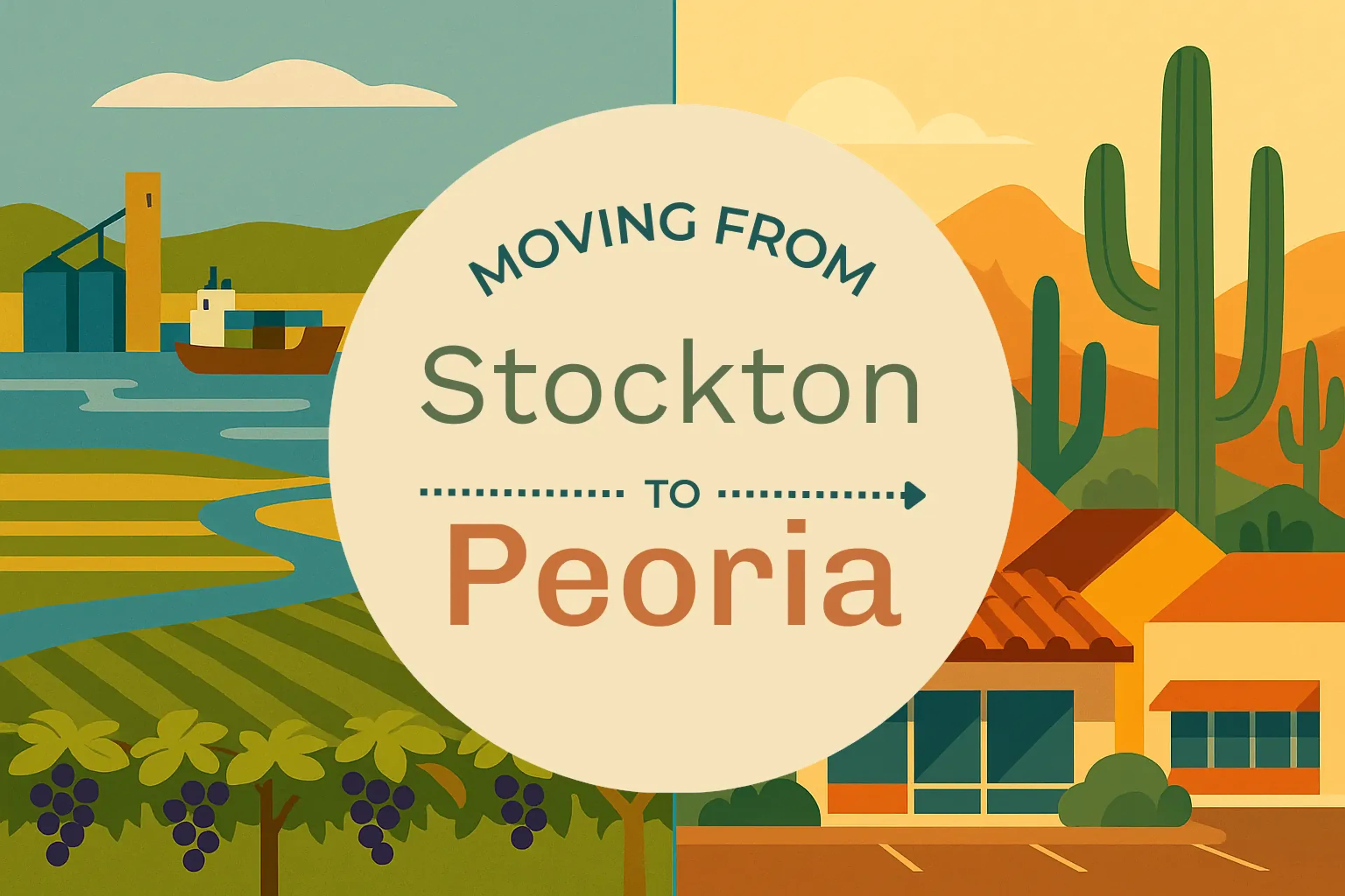 Side-by-side comparison of Stockton to Peoria moving companies