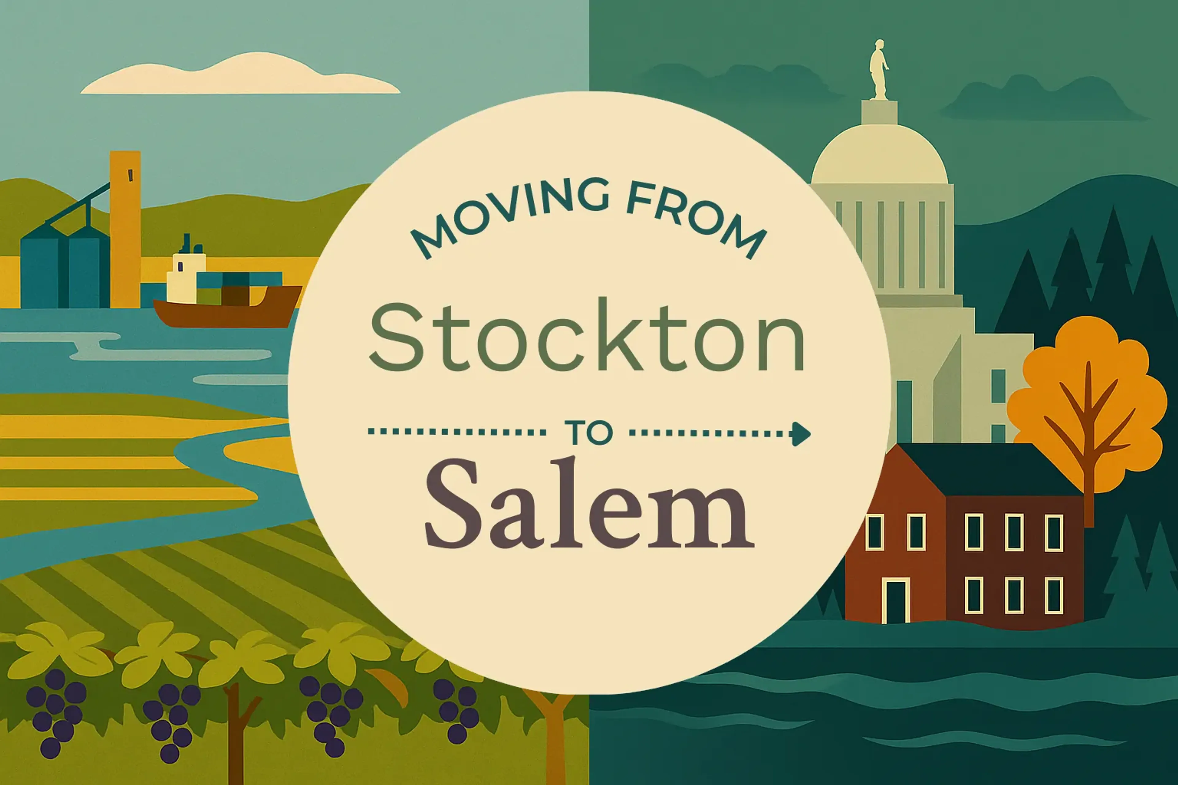 Side-by-side comparison of Stockton to Salem moving companies