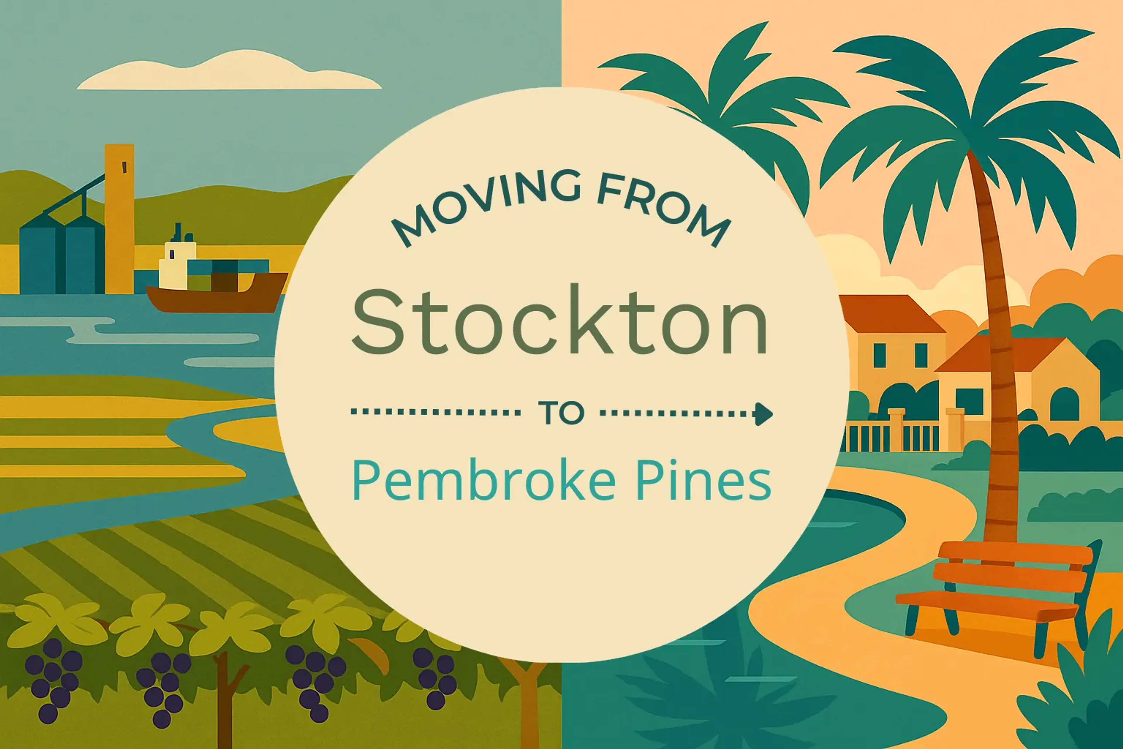 Side-by-side comparison of Stockton to Pembroke Pines moving companies