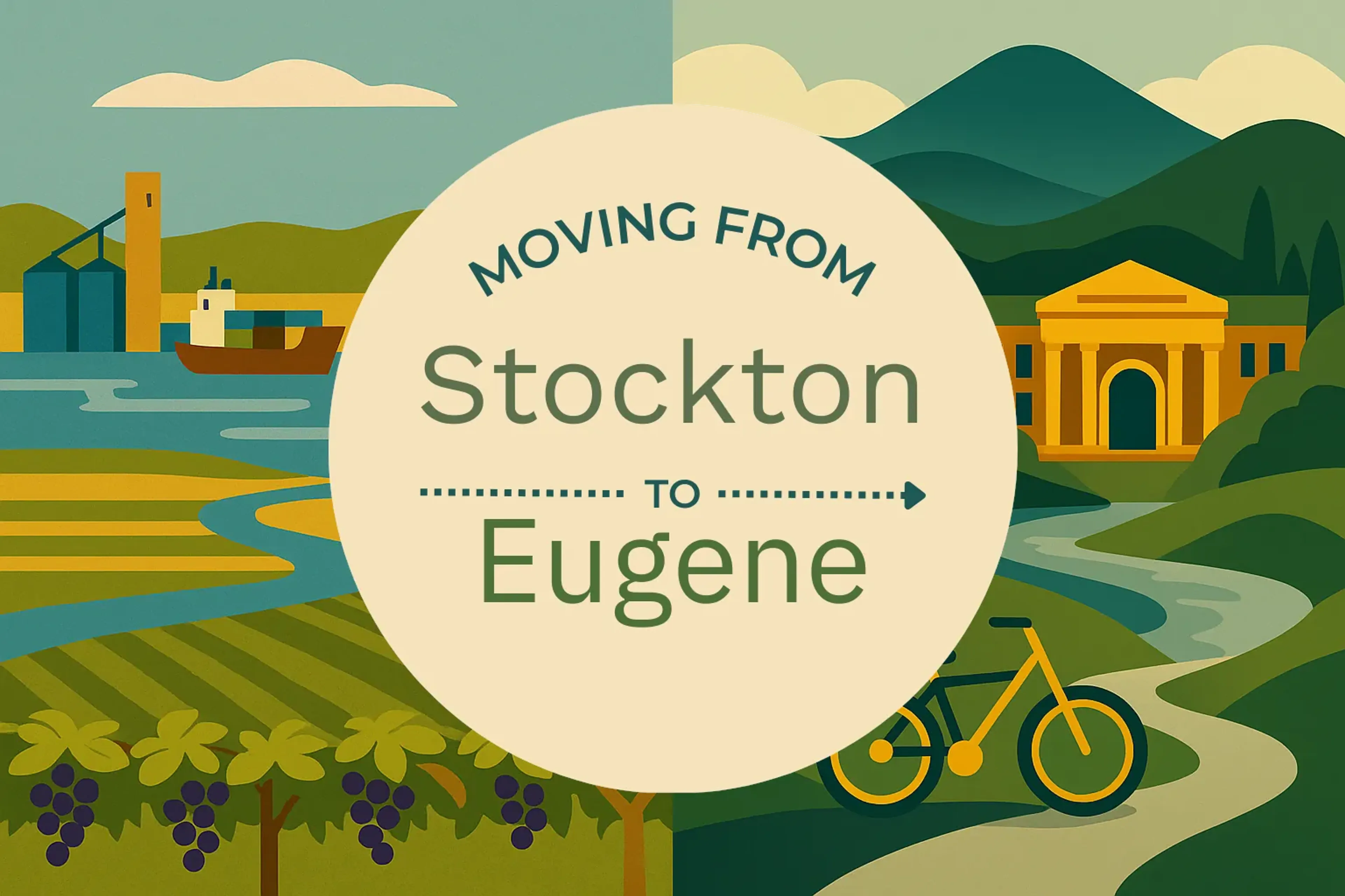 Side-by-side comparison of Stockton to Eugene moving companies