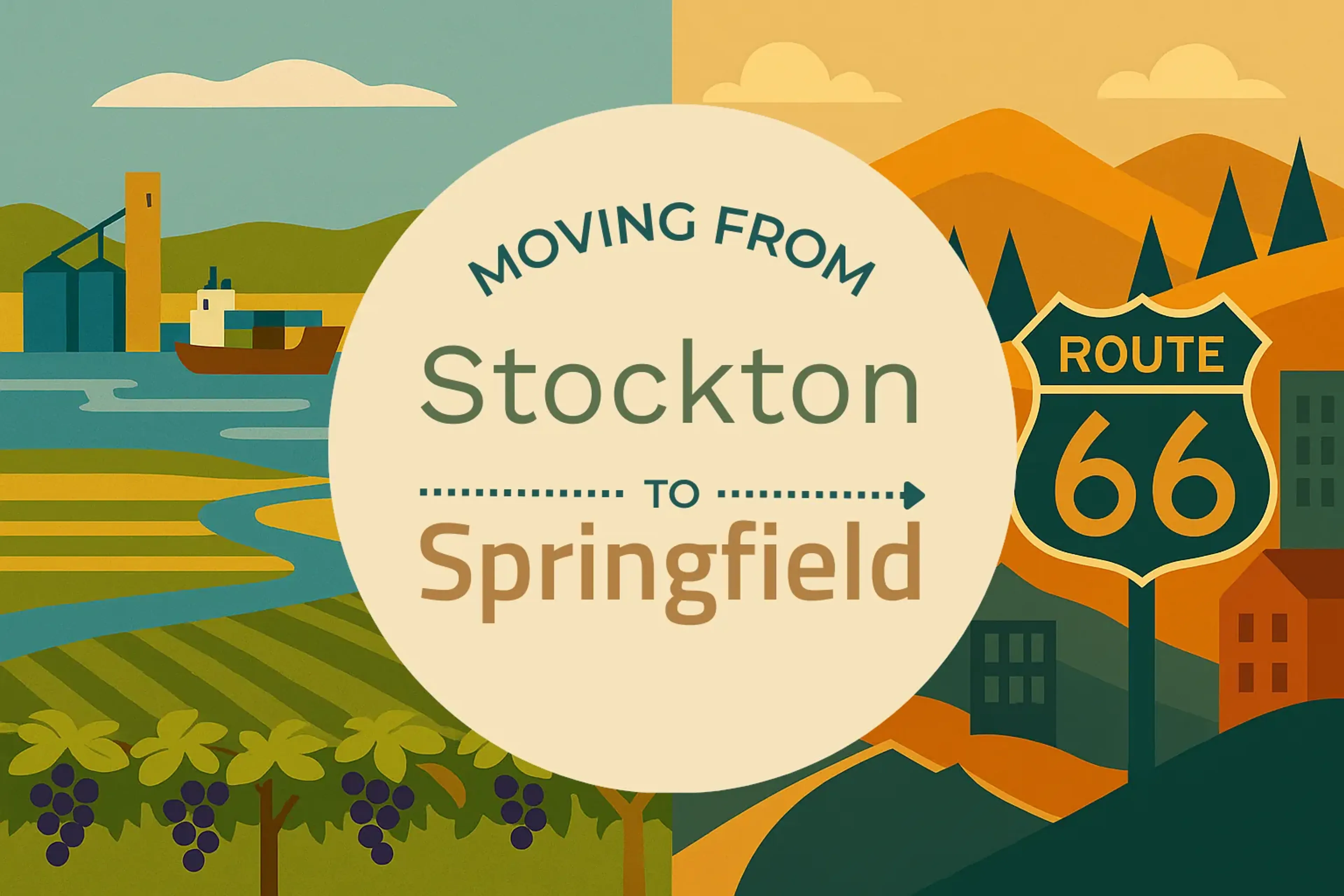 Side-by-side comparison of Stockton to Springfield moving companies