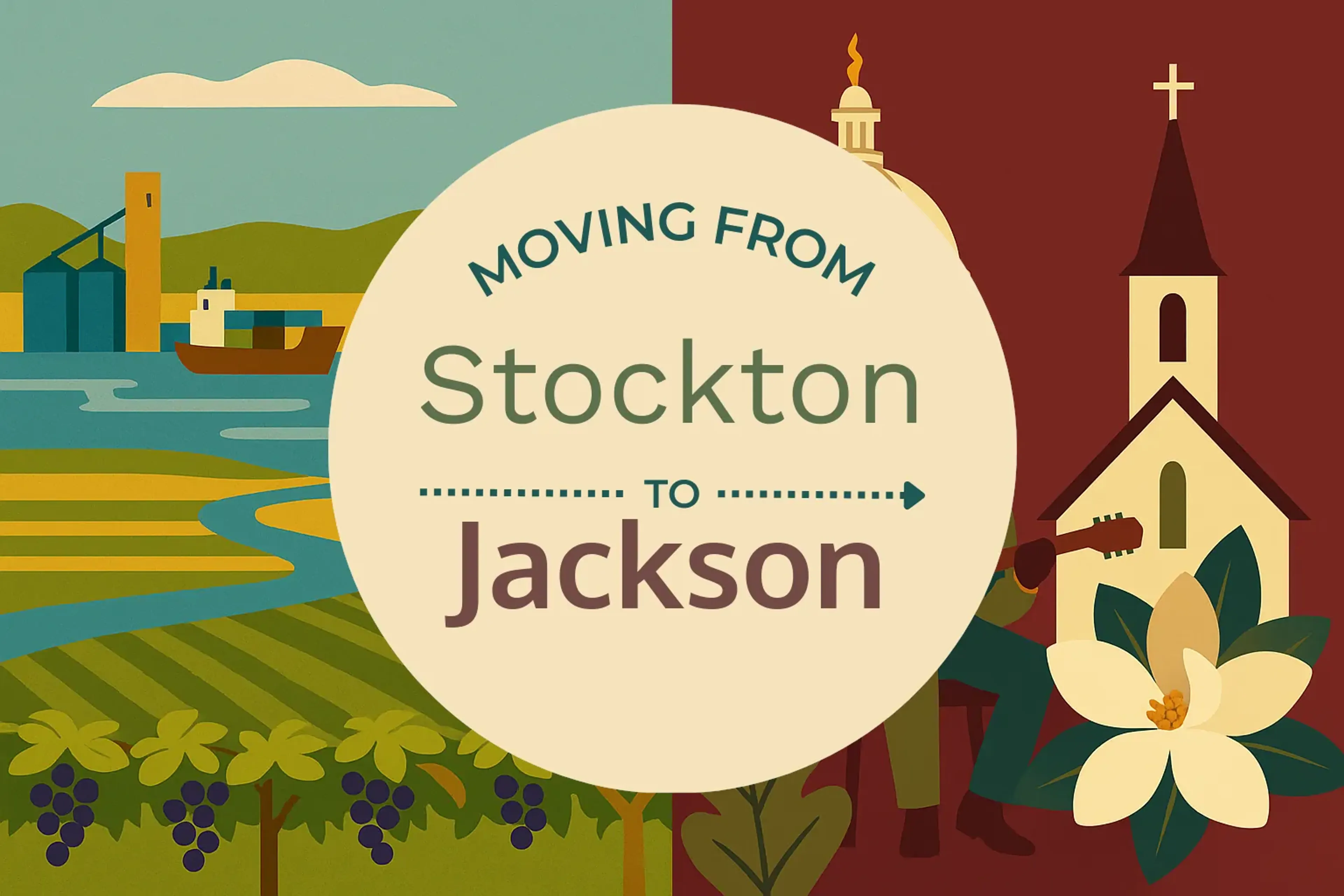 Side-by-side comparison of Stockton to Jackson moving companies