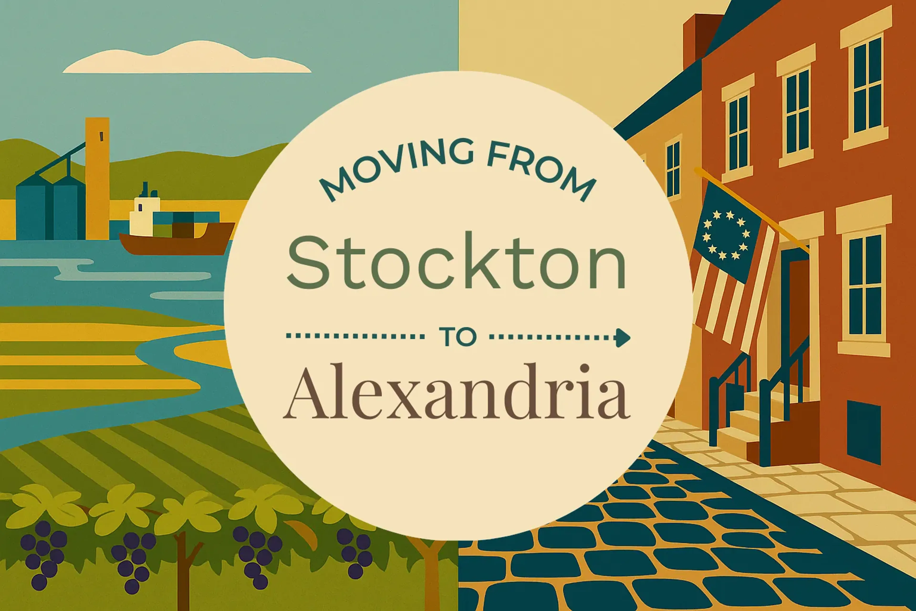 Side-by-side comparison of Stockton to Alexandria moving companies