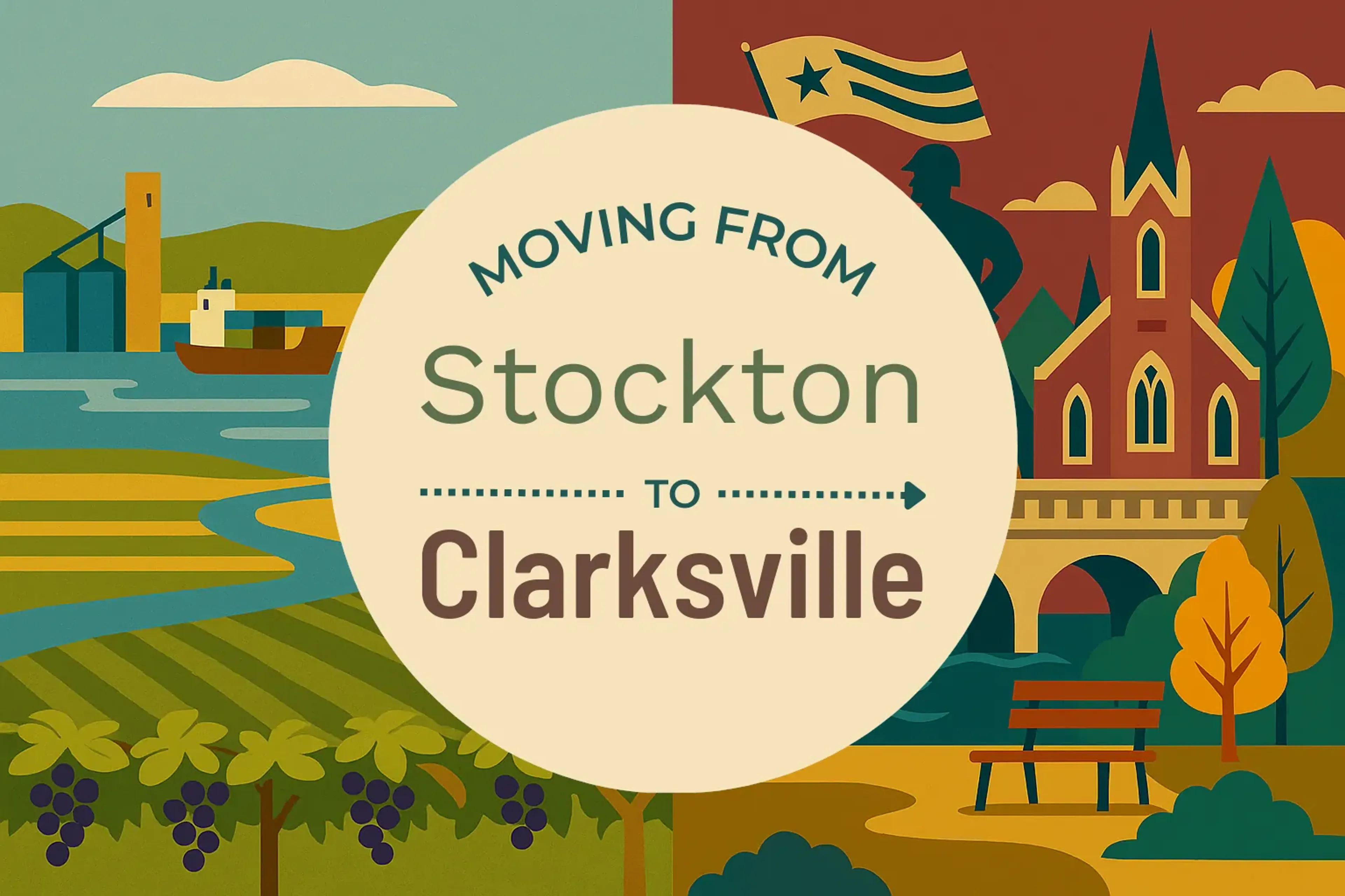 Side-by-side comparison of Stockton to Clarksville moving companies