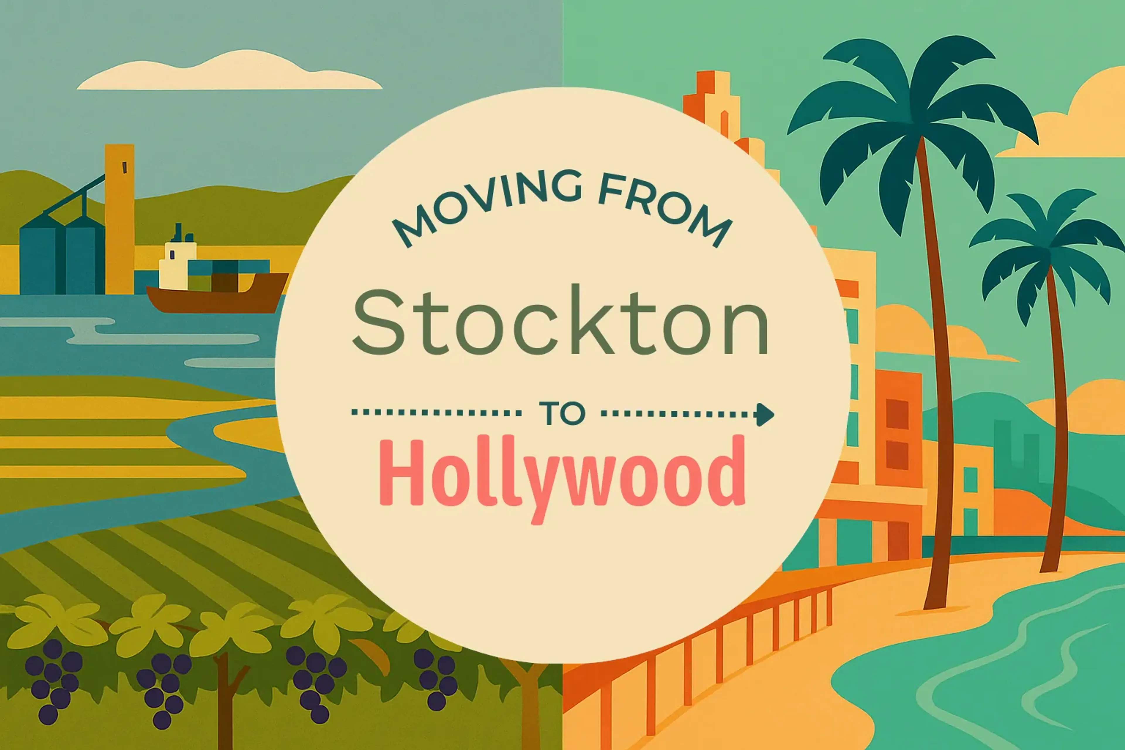 Side-by-side comparison of Stockton to Hollywood moving companies