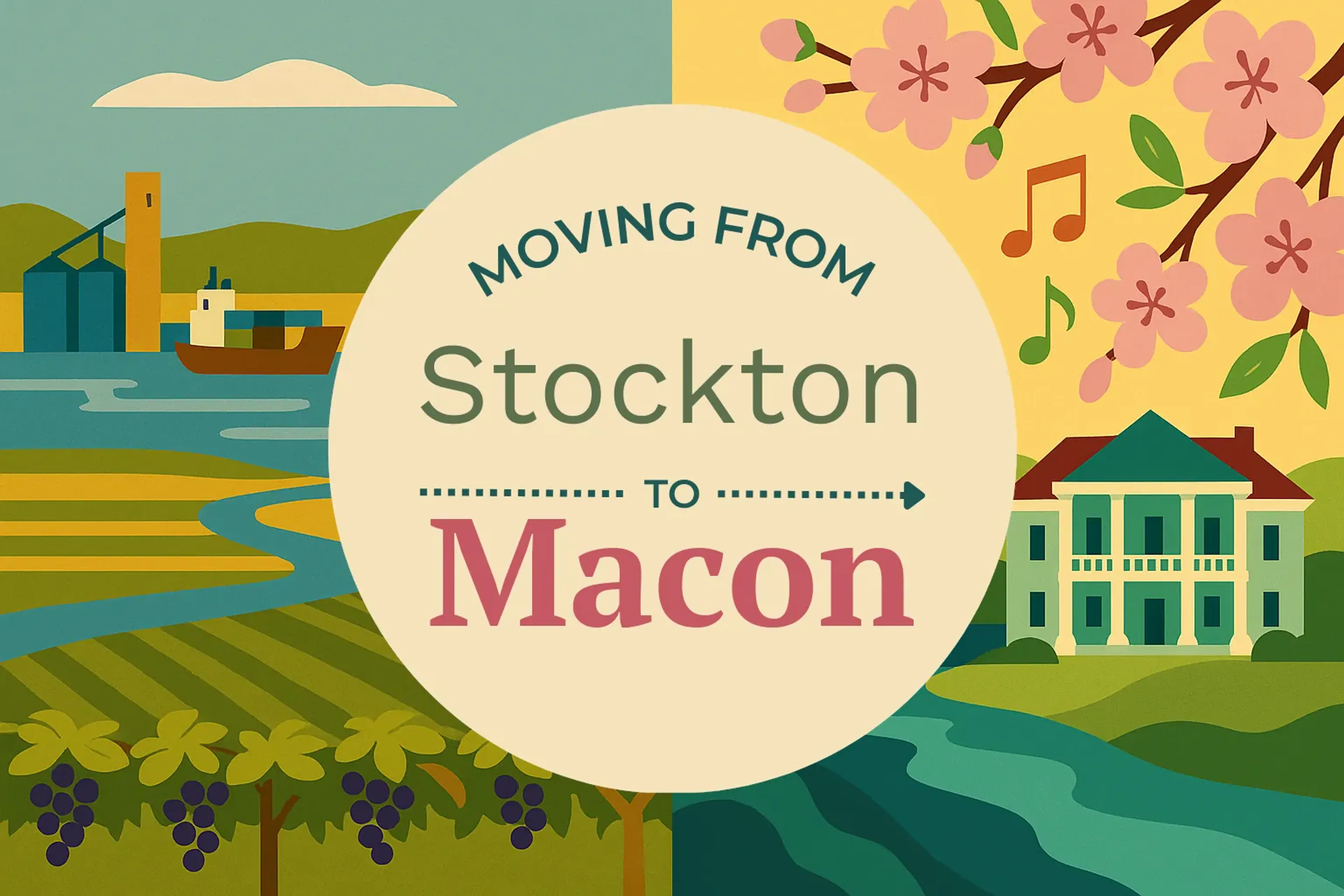 Side-by-side comparison of Stockton to Macon moving companies
