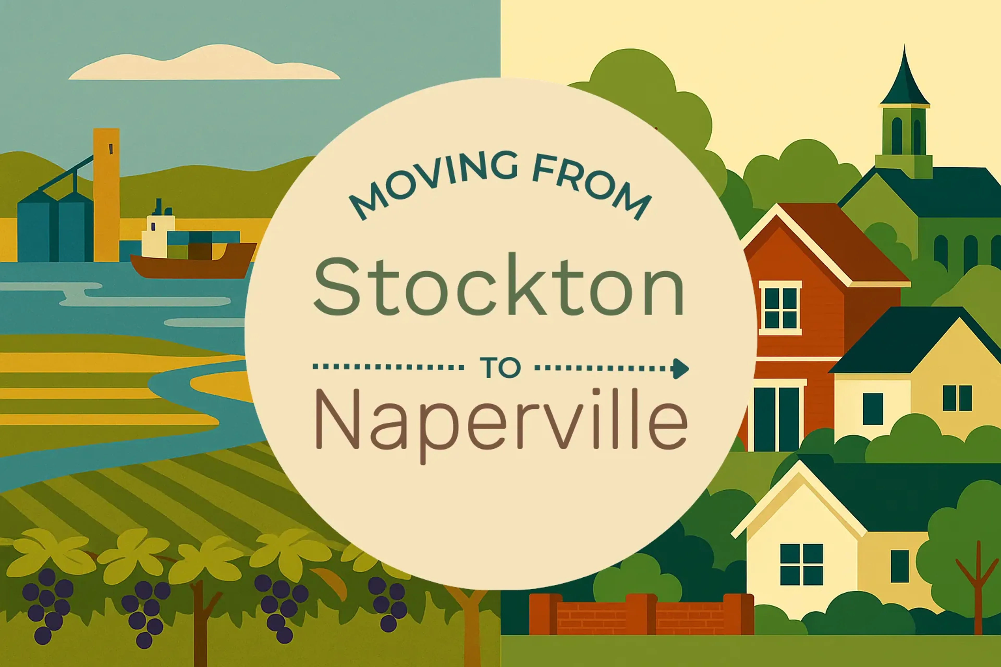 Side-by-side comparison of Stockton to Naperville moving companies
