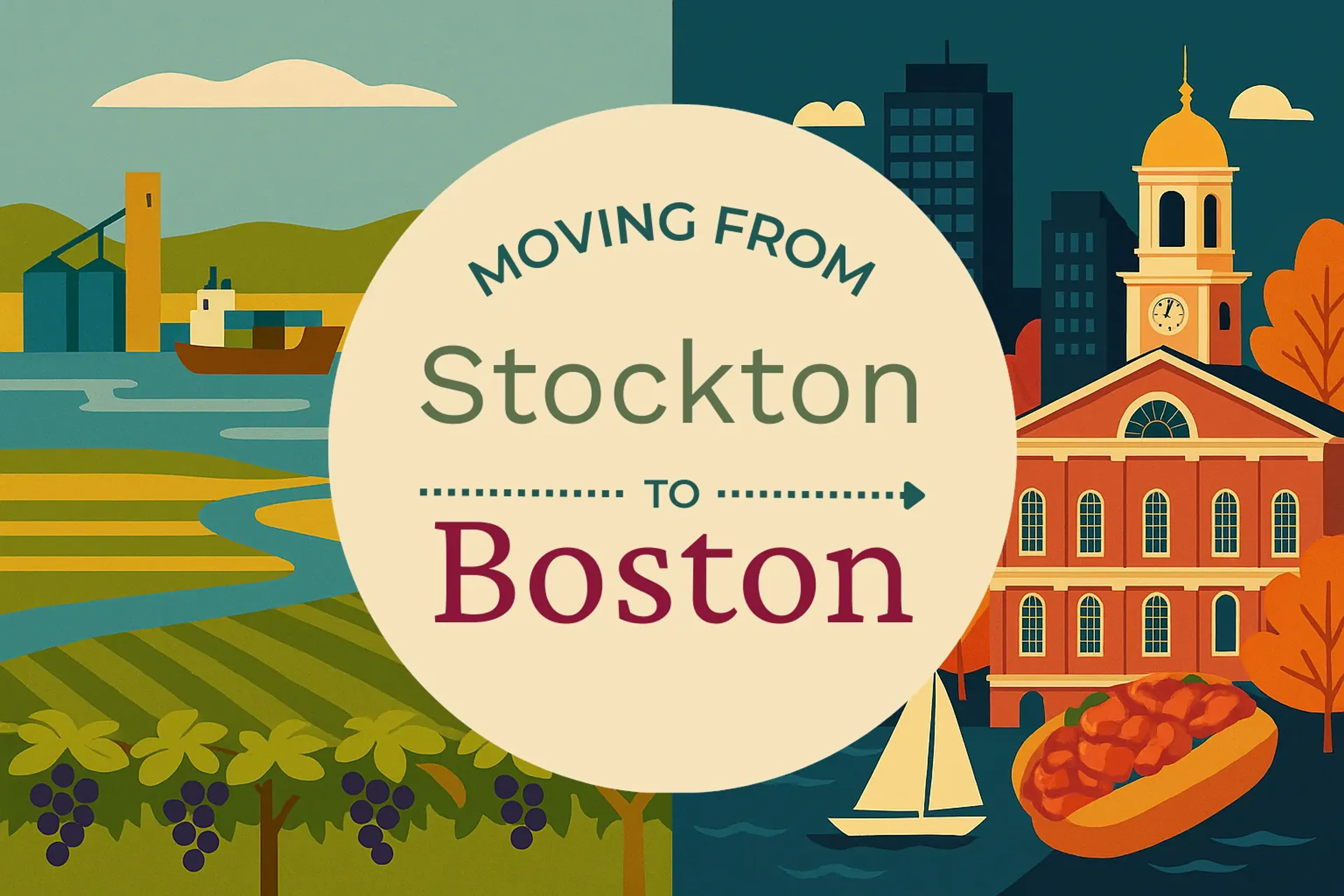 Side-by-side comparison of Stockton to Boston moving companies