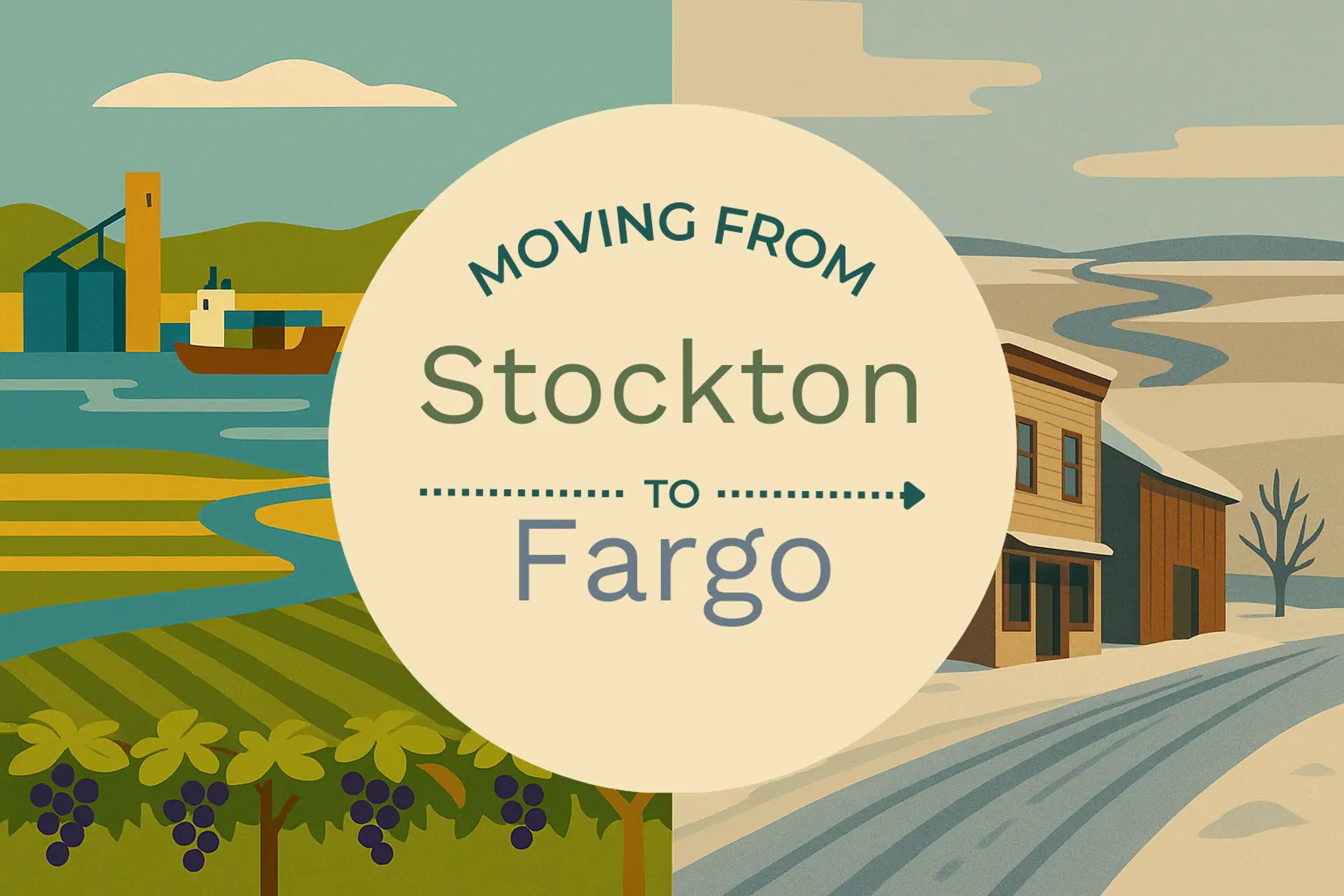 Side-by-side comparison of Stockton to Fargo moving companies