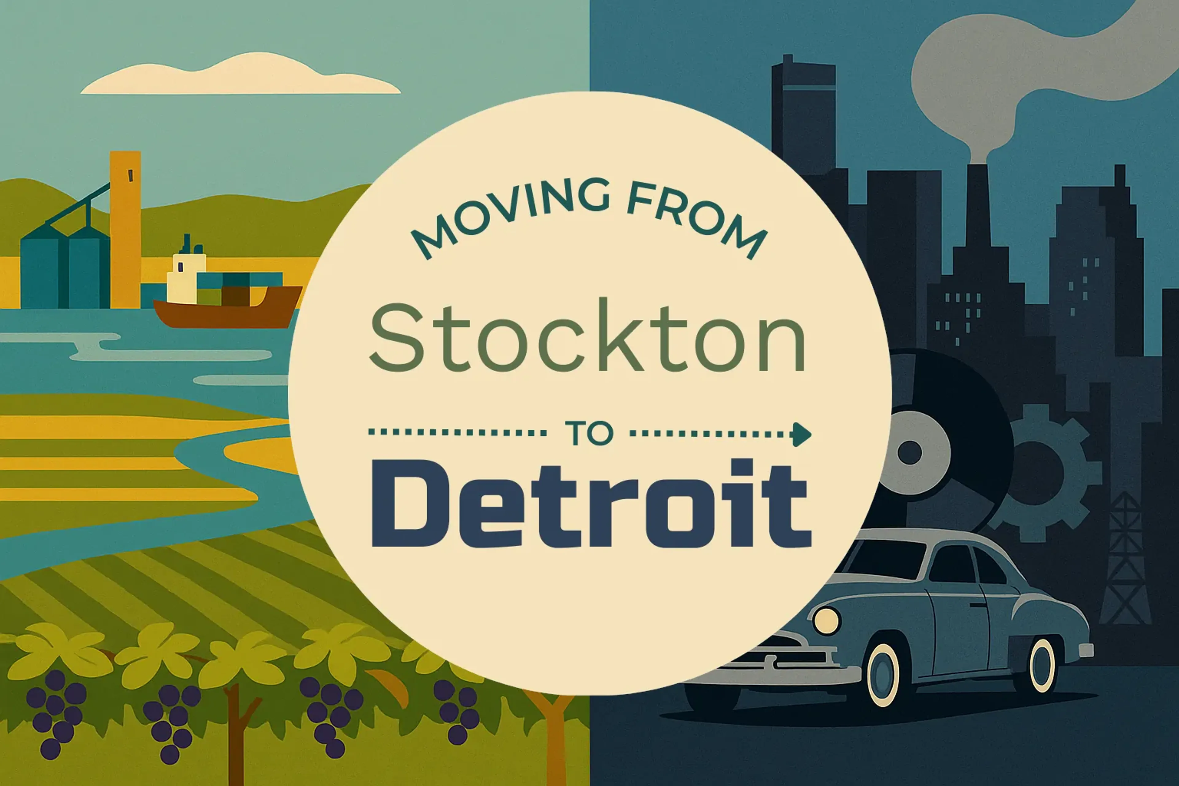 Side-by-side comparison of Stockton to Detroit moving companies