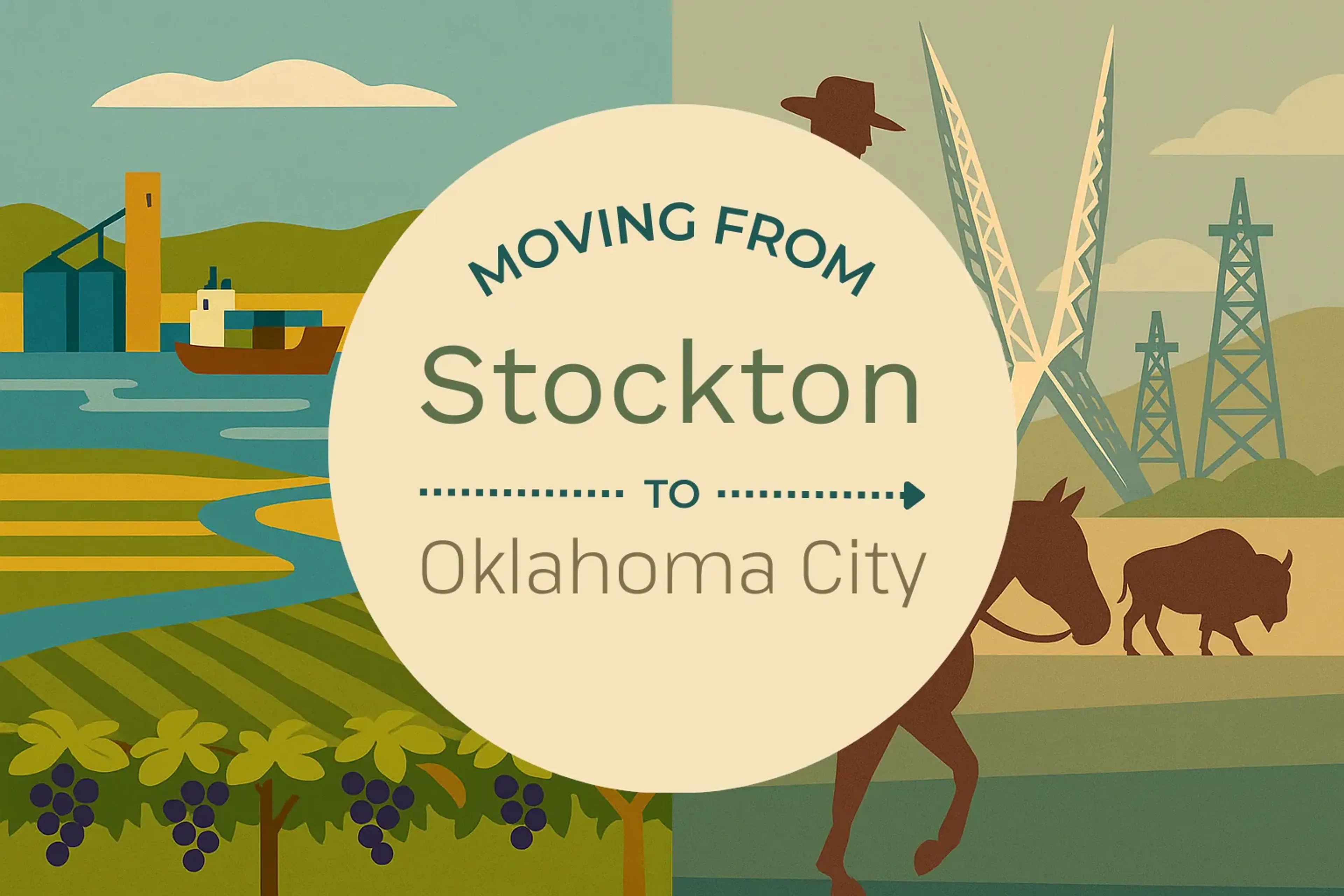 Side-by-side comparison of Stockton to Oklahoma City moving companies