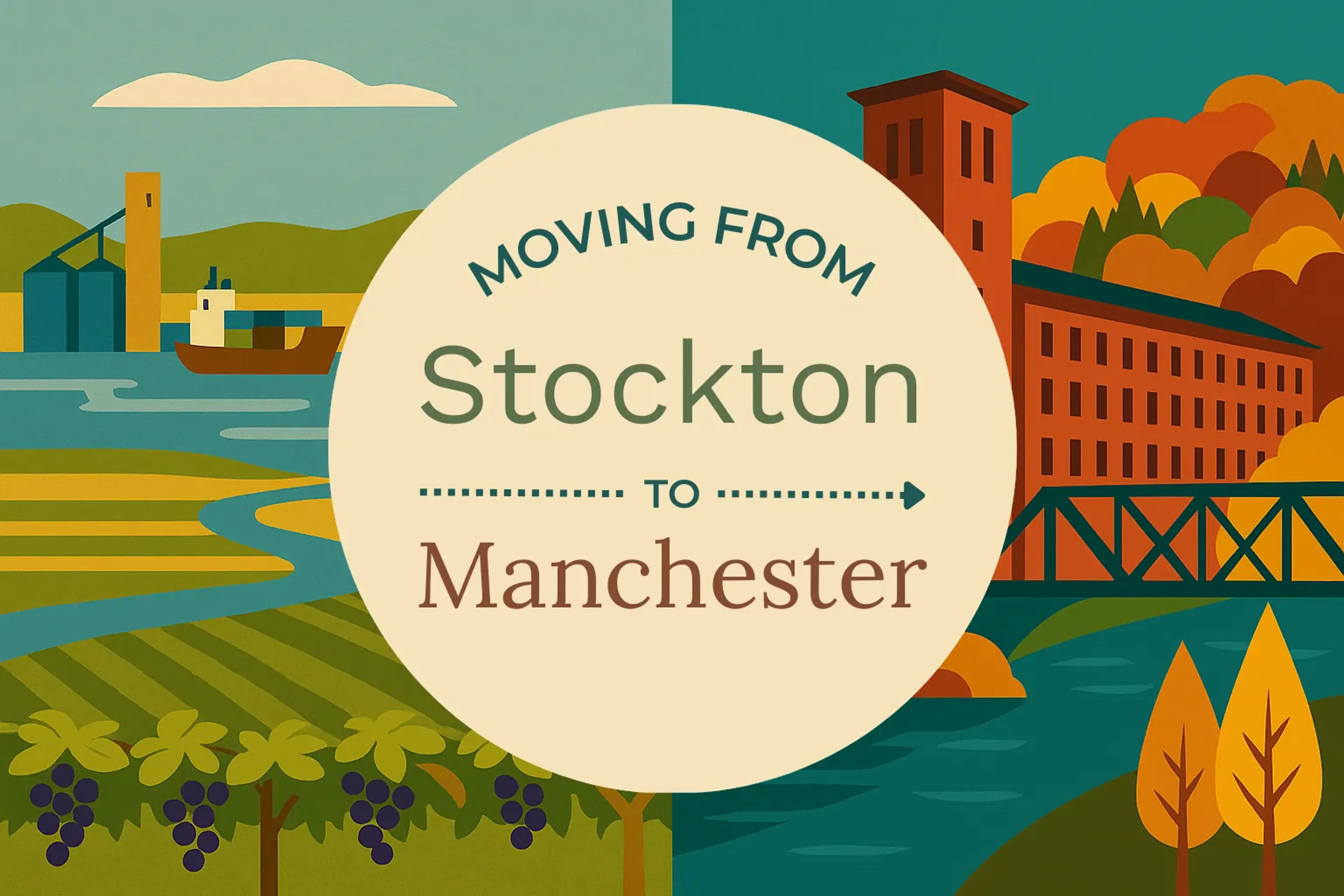 Side-by-side comparison of Stockton to Manchester moving companies