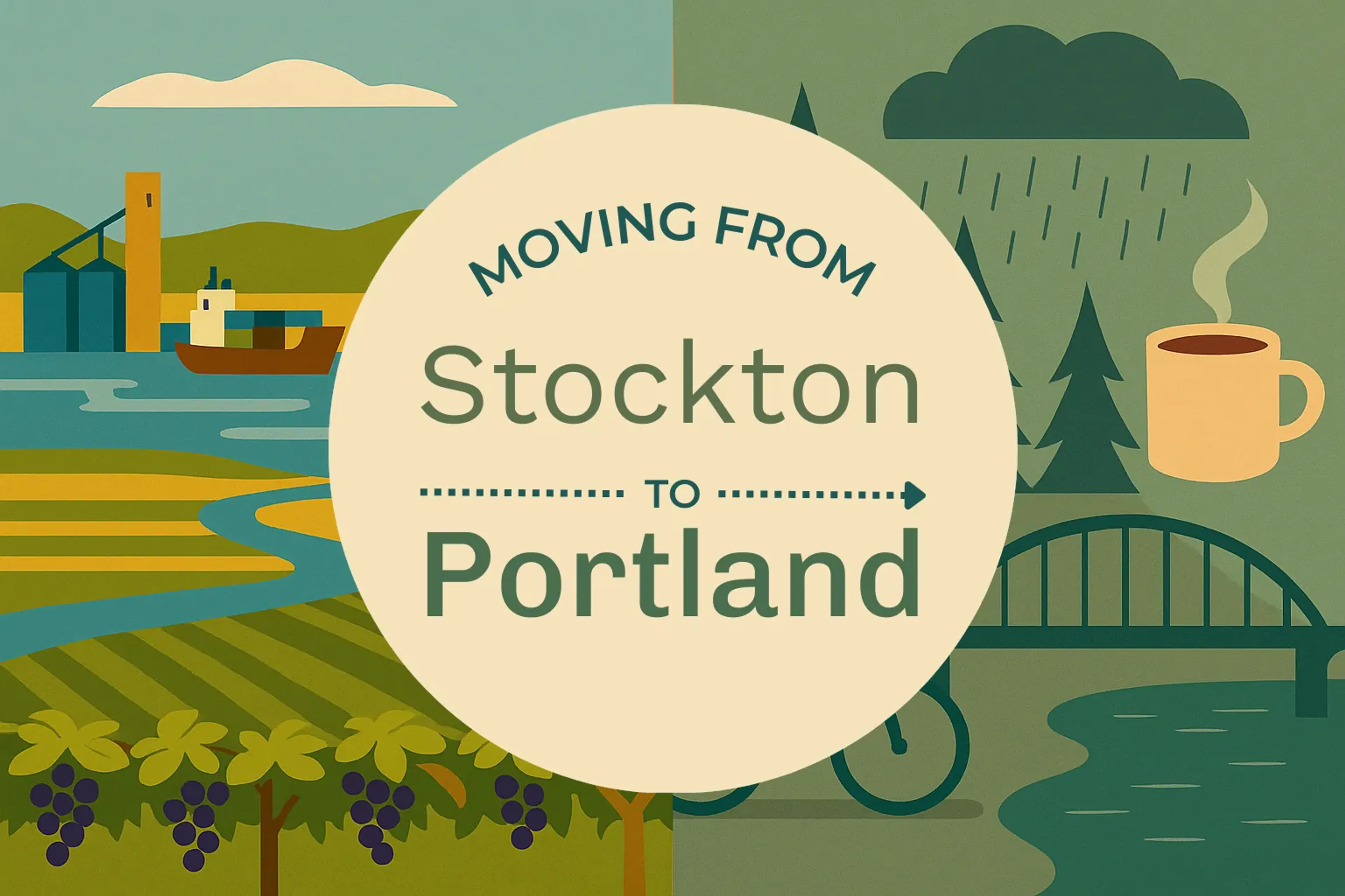 Side-by-side comparison of Stockton to Portland moving companies