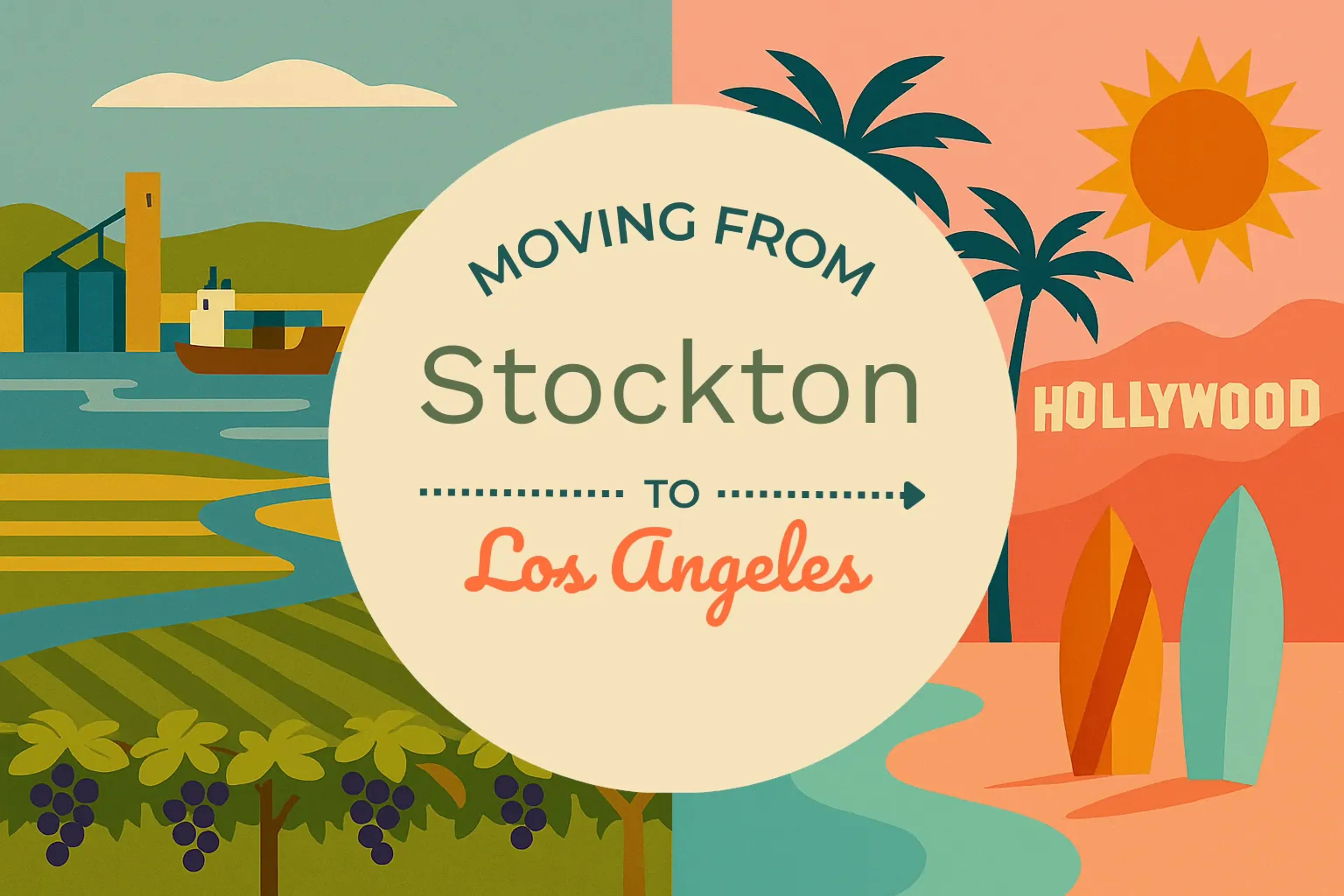 Side-by-side comparison of Stockton to Los Angeles moving companies