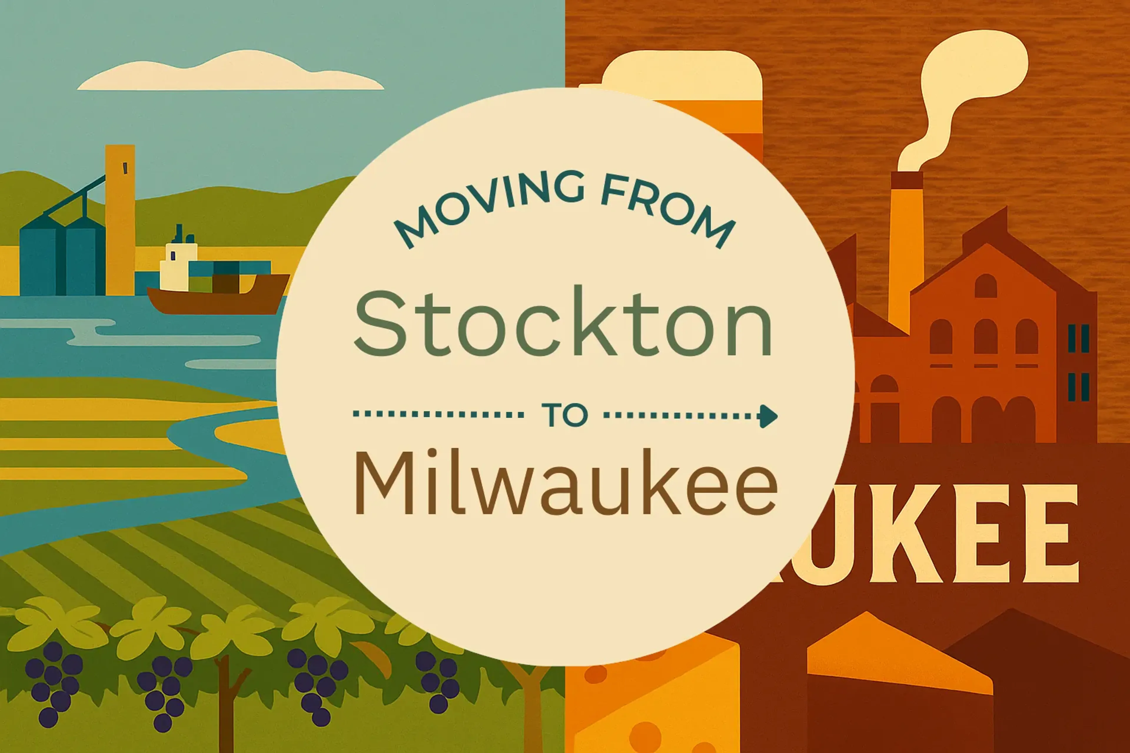 Side-by-side comparison of Stockton to Milwaukee moving companies