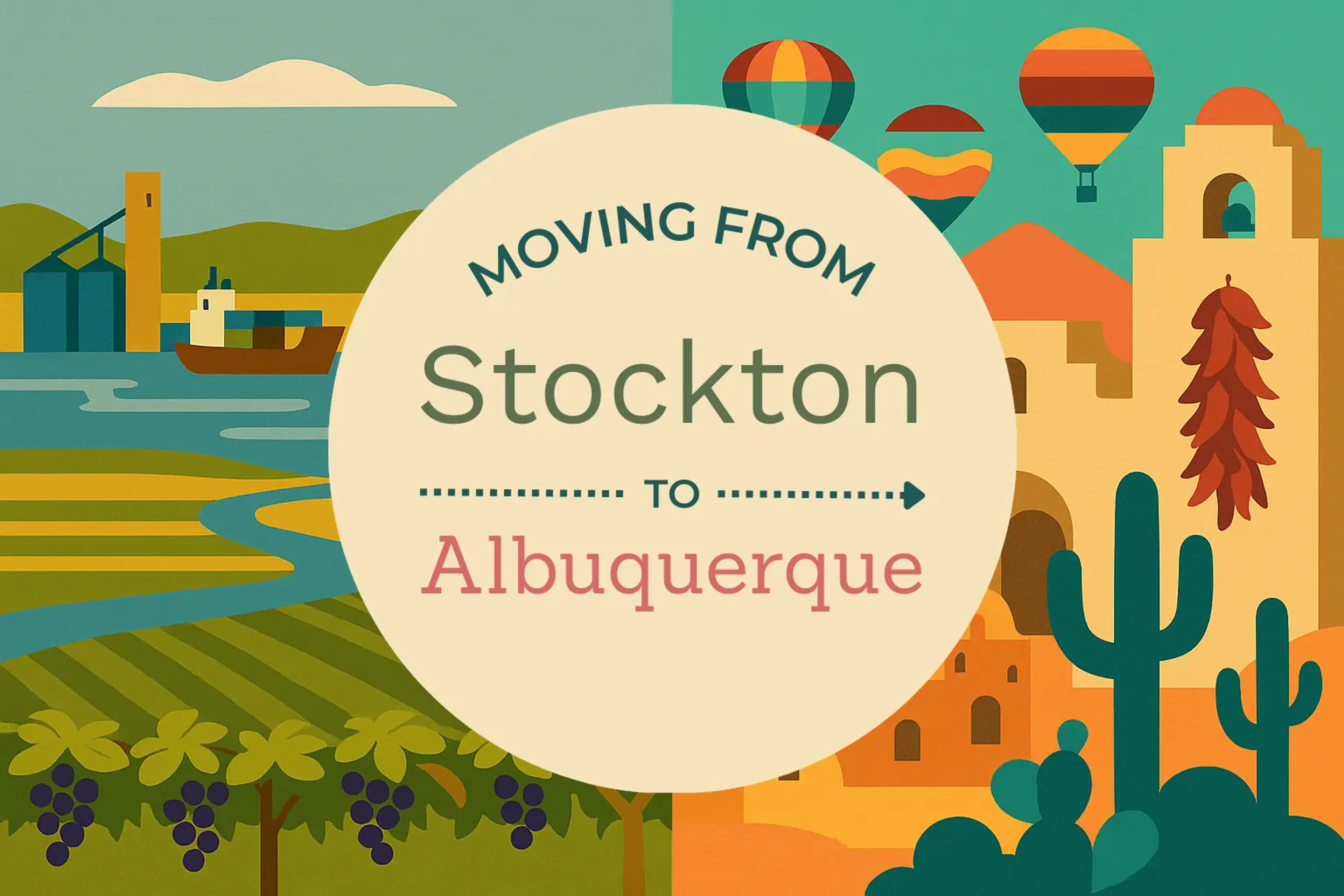 Side-by-side comparison of Stockton to Albuquerque moving companies