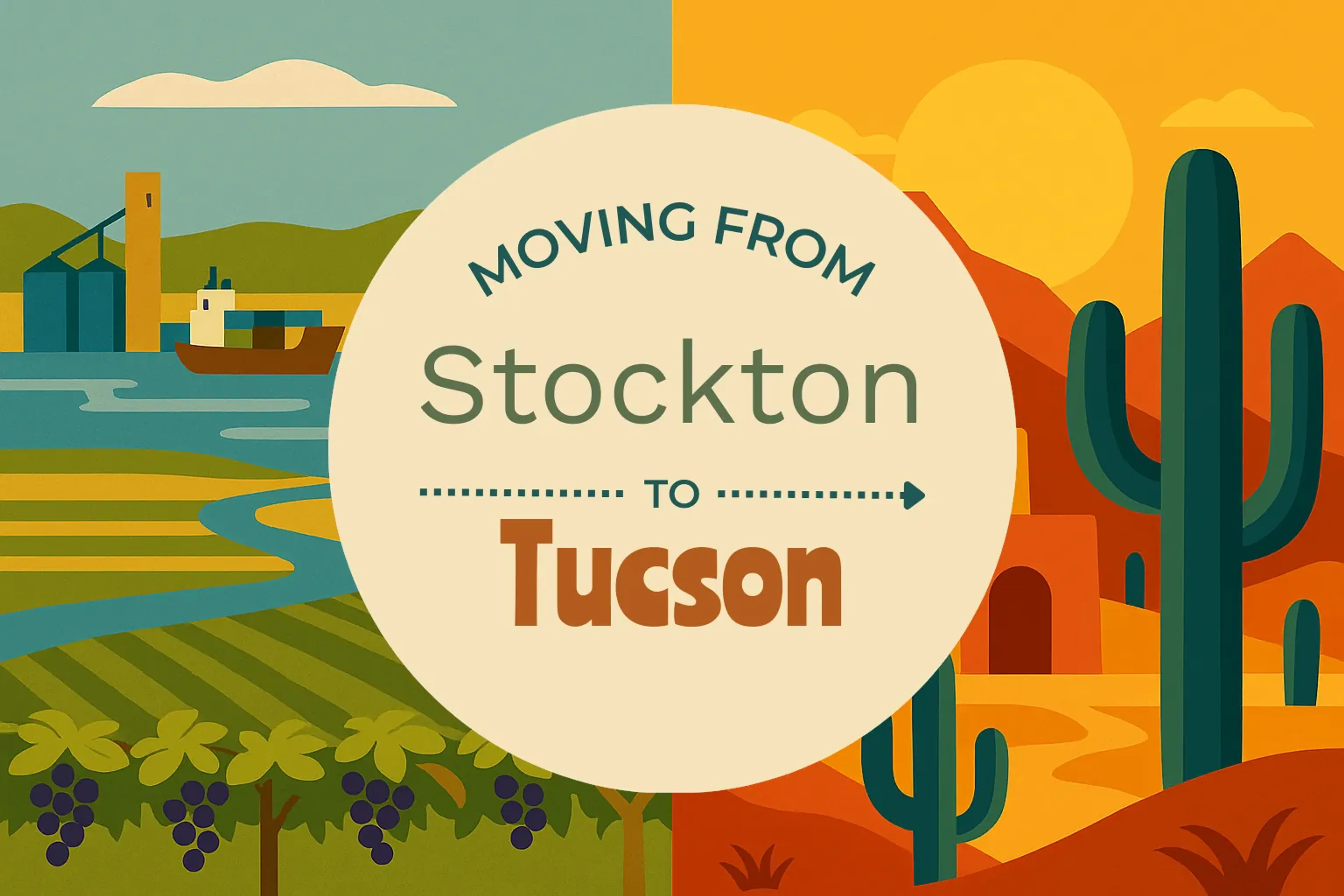 Side-by-side comparison of Stockton to Tucson moving companies