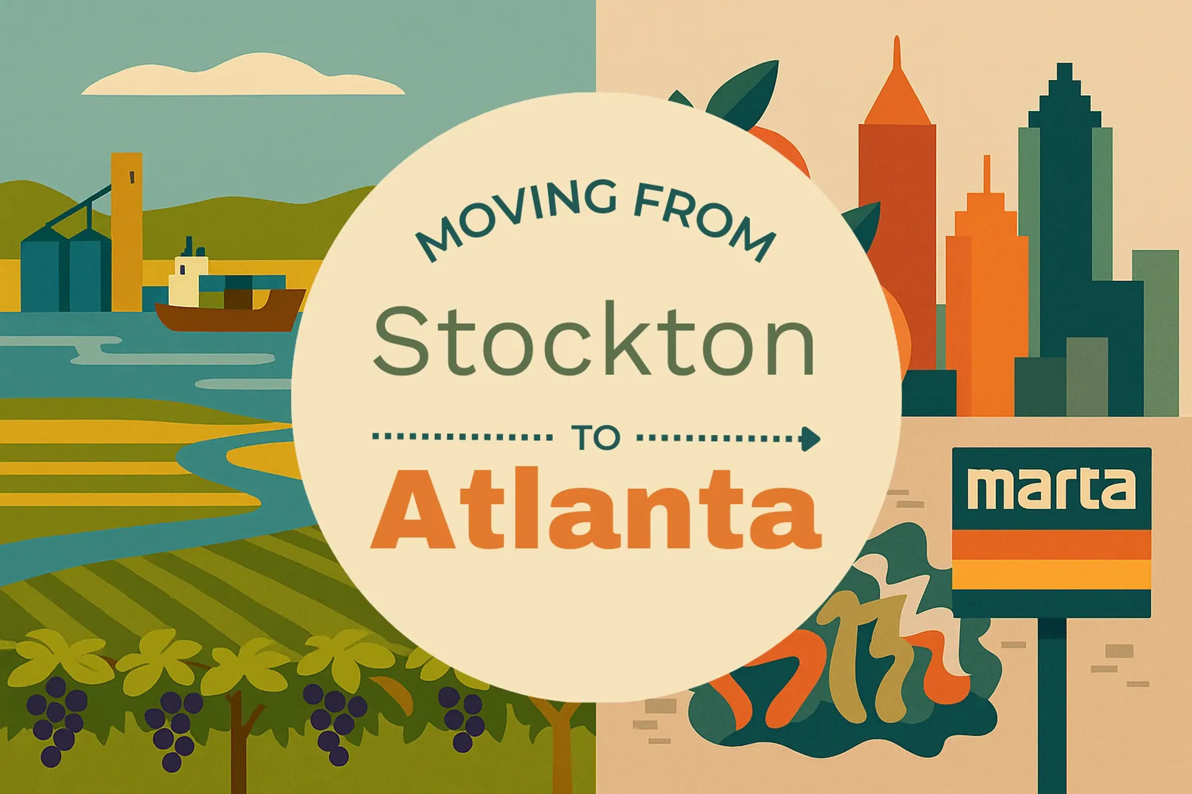 Side-by-side comparison of Stockton to Atlanta moving companies