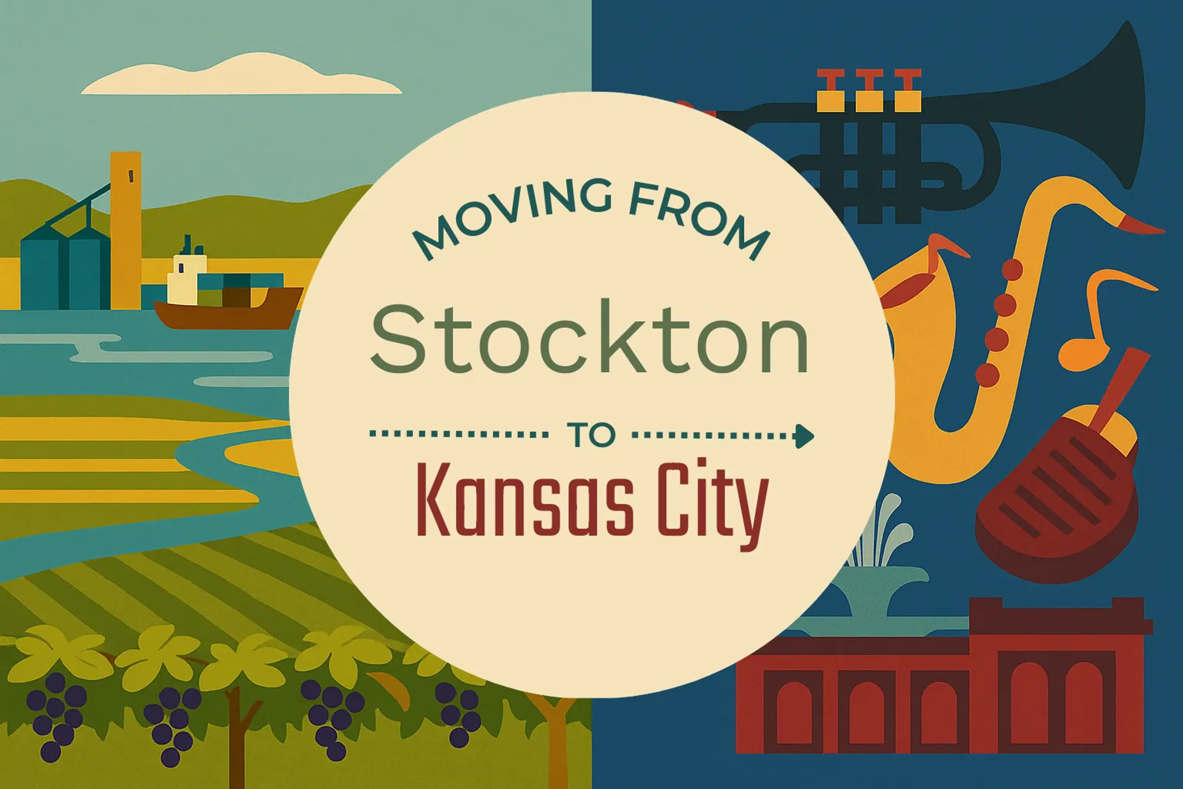Side-by-side comparison of Stockton to Kansas City moving companies