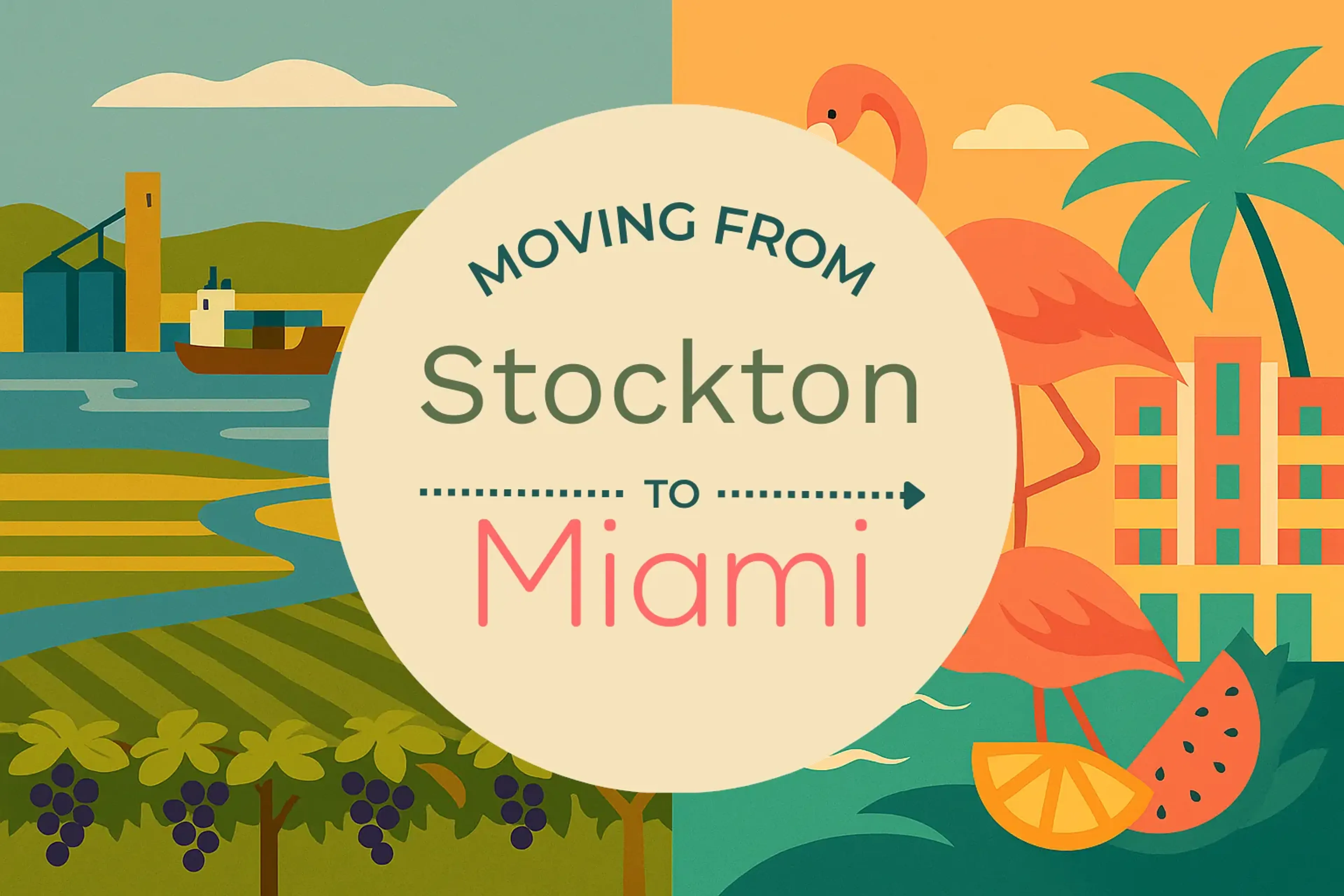 Side-by-side comparison of Stockton to Miami moving companies