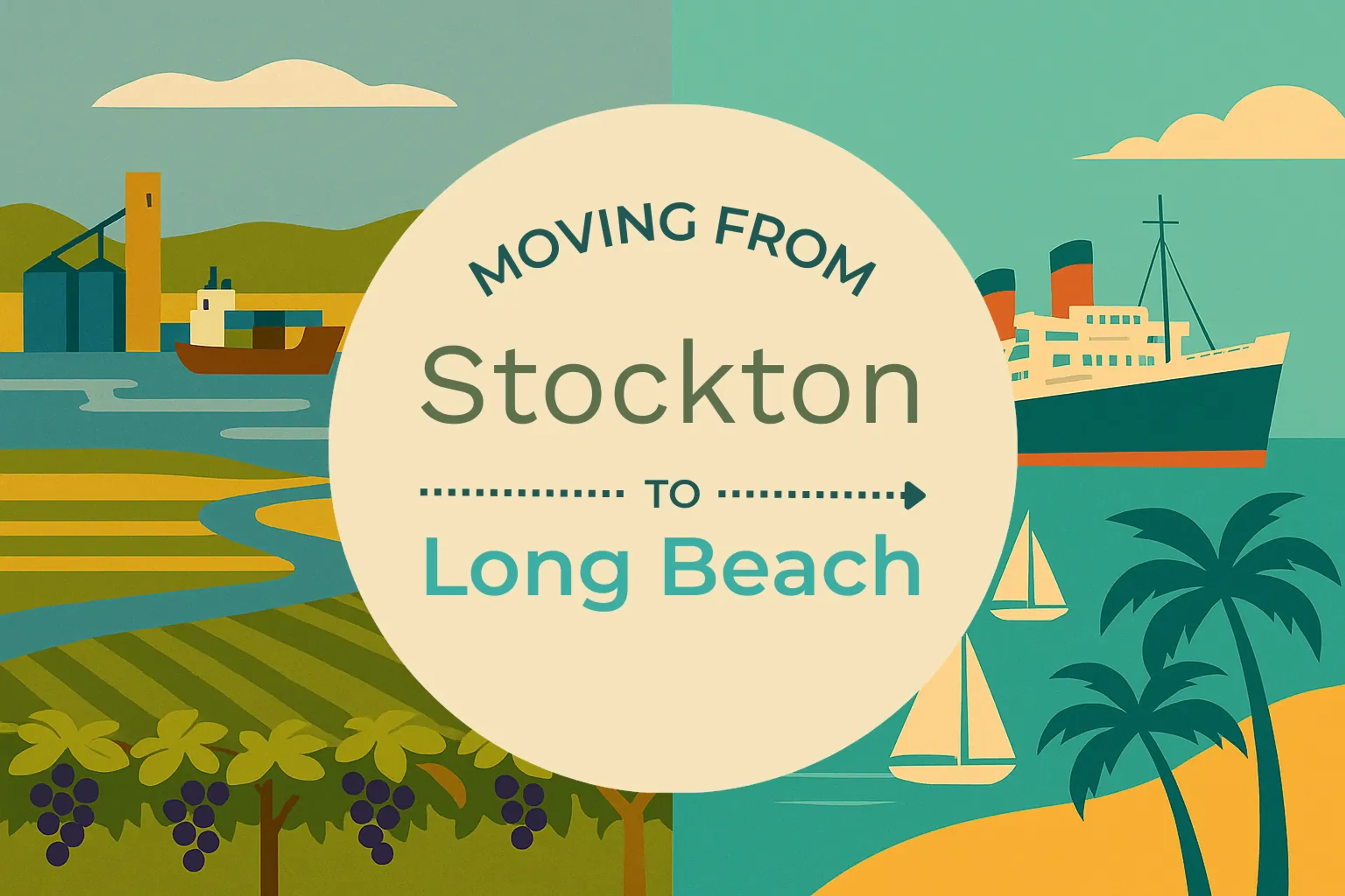 Side-by-side comparison of Stockton to Long Beach moving companies
