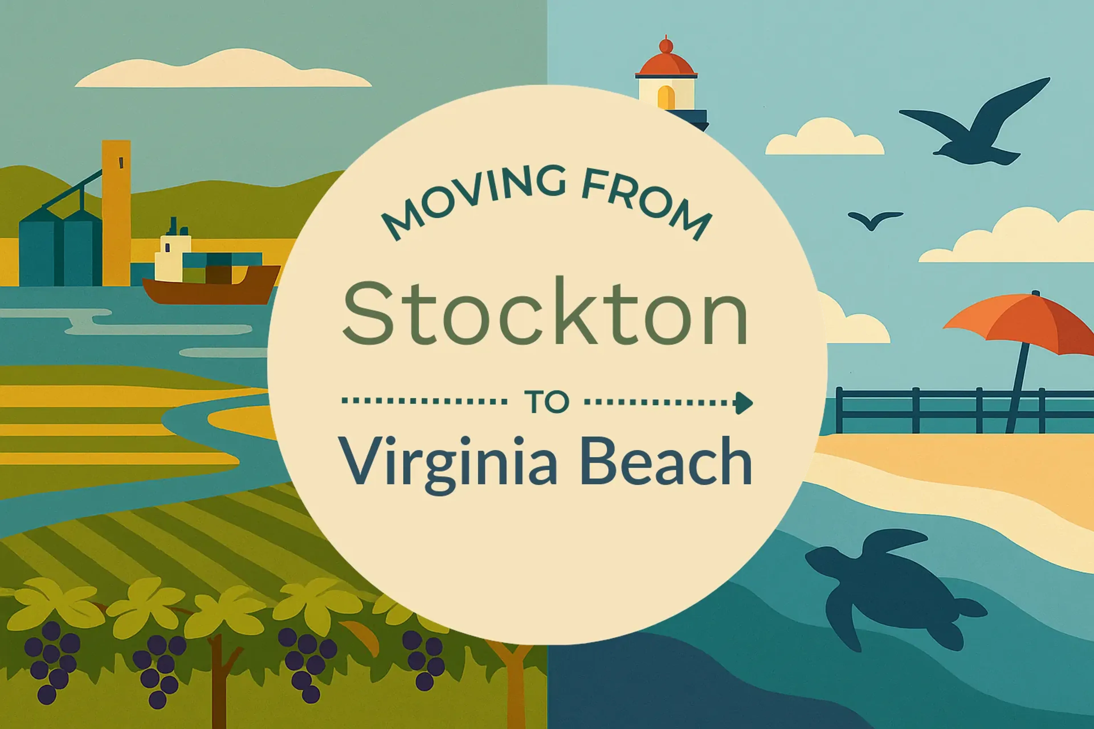 Side-by-side comparison of Stockton to Virginia Beach moving companies