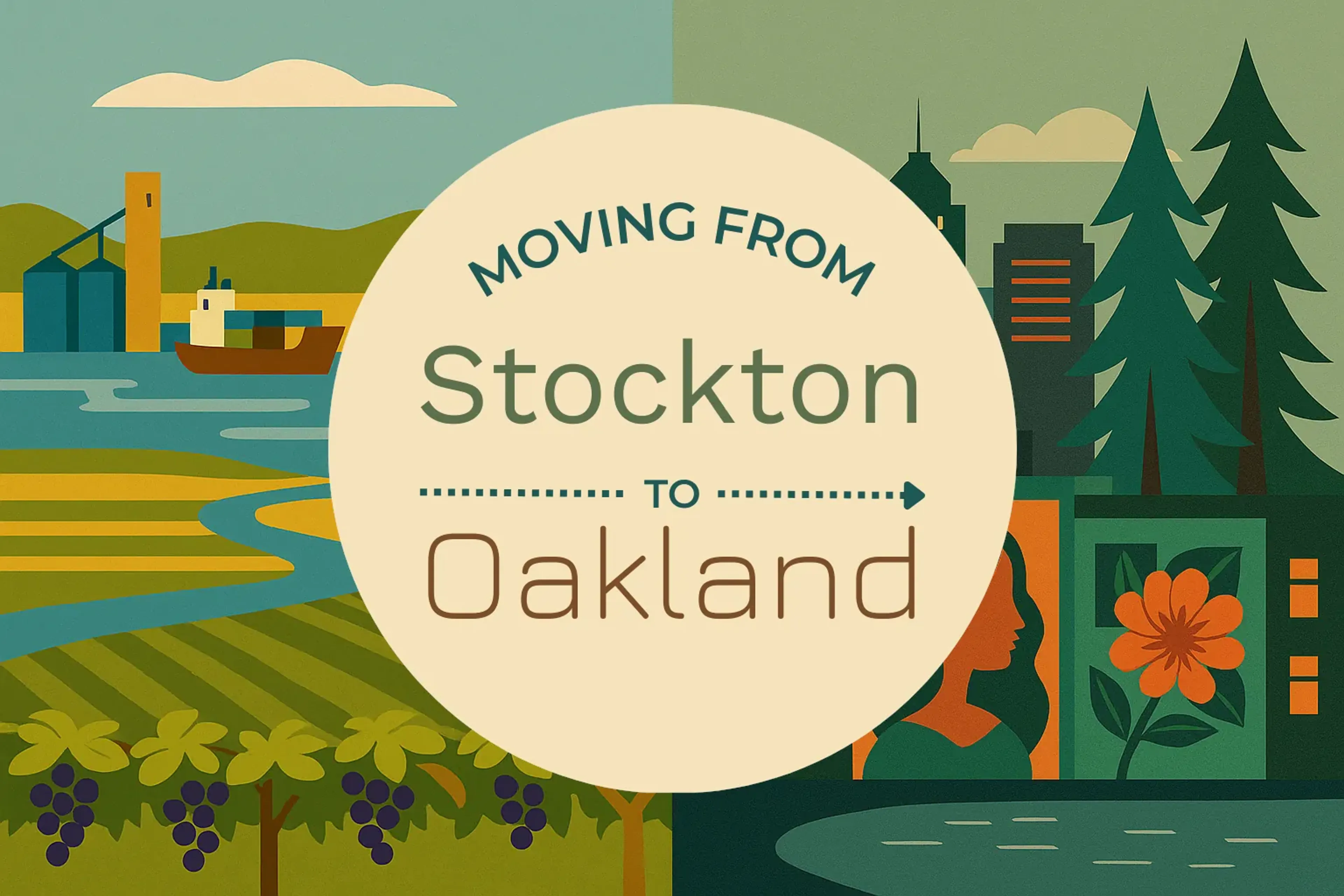 Side-by-side comparison of Stockton to Oakland moving companies