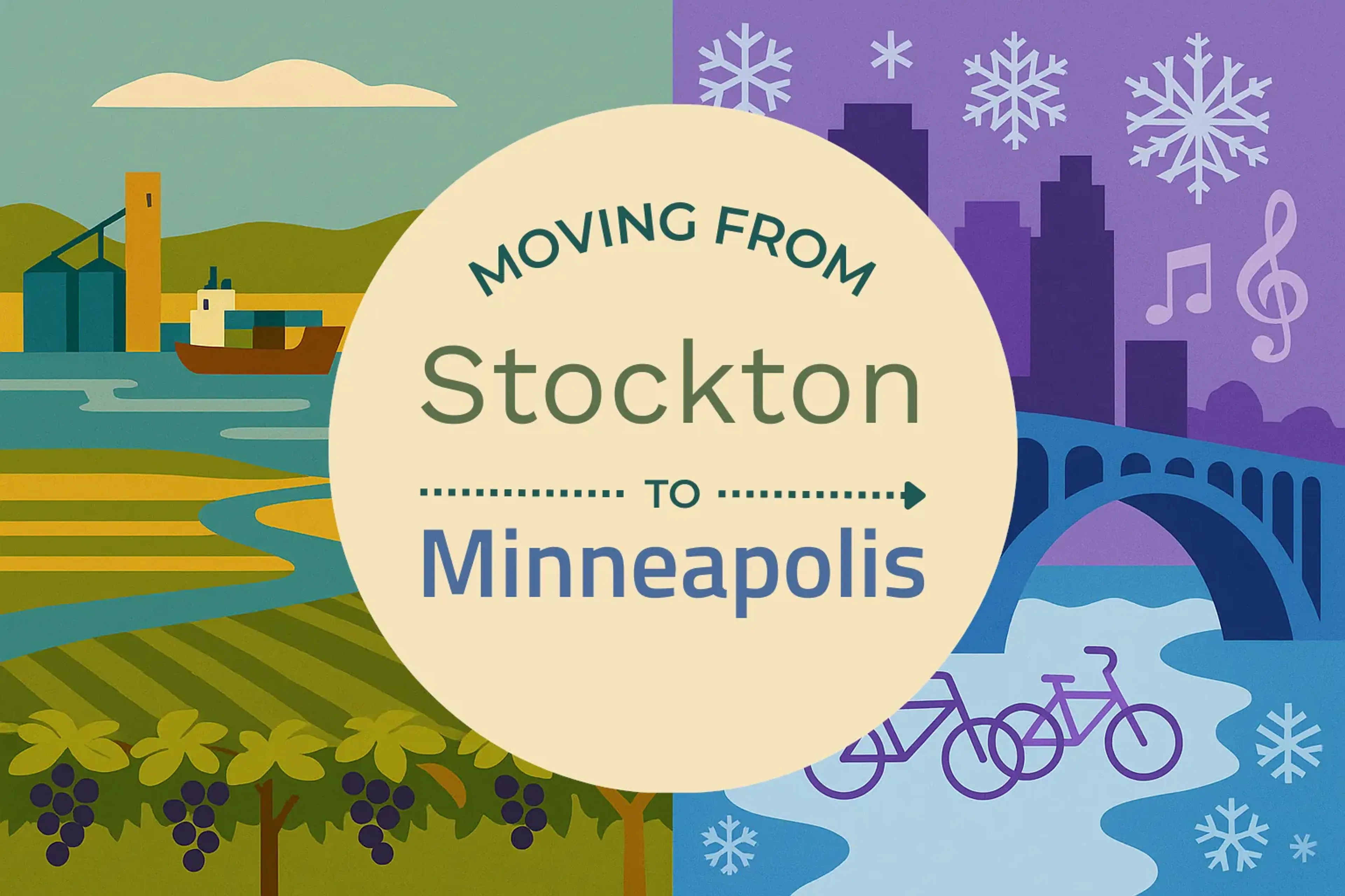 Side-by-side comparison of Stockton to Minneapolis moving companies