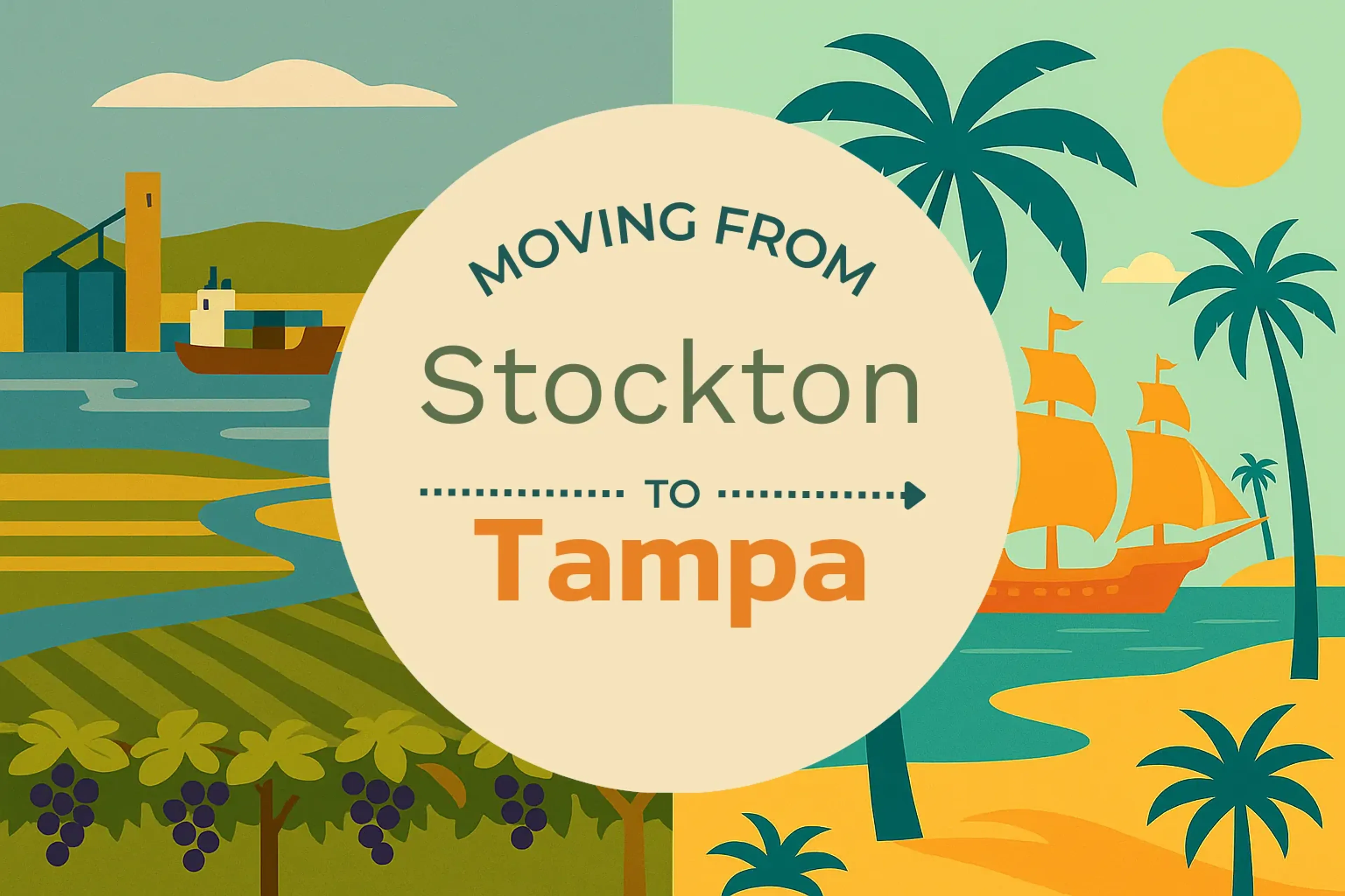 Side-by-side comparison of Stockton to Tampa moving companies
